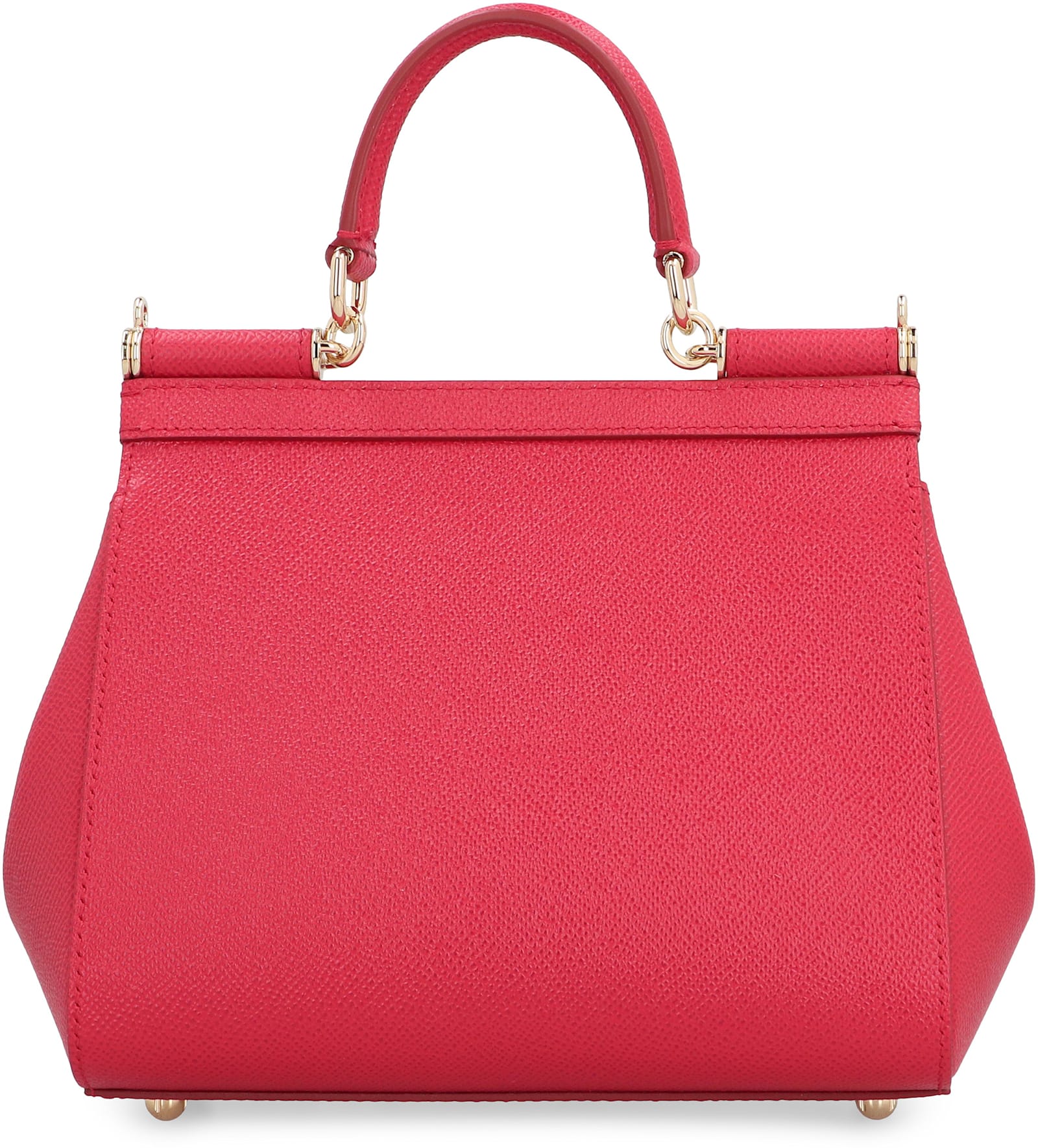 Dolce & Gabbana Sicily Media Leather Handbag In Red