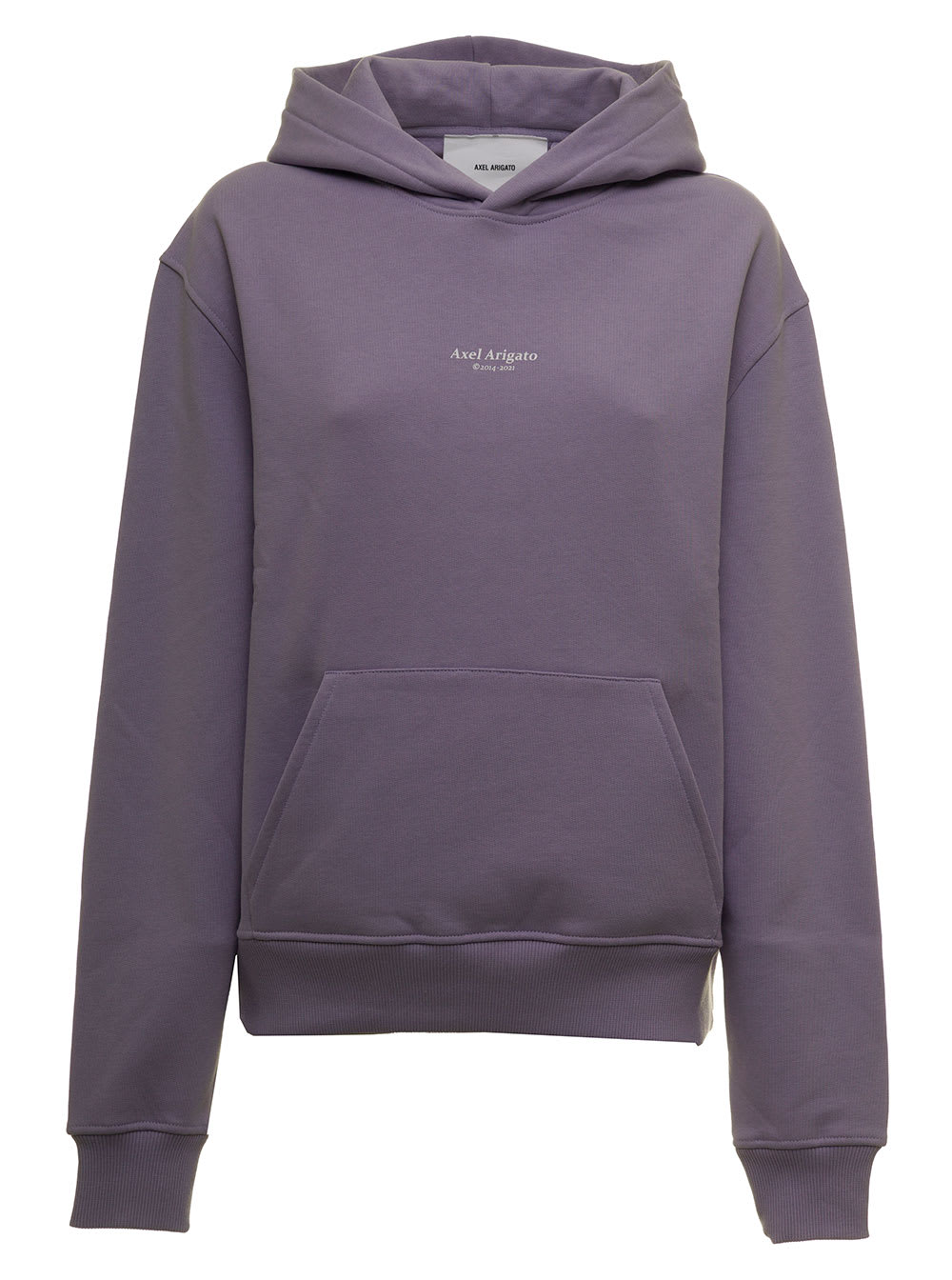 Axel Arigato Womans Focus Purple Jersey Hoodie With Logo Print
