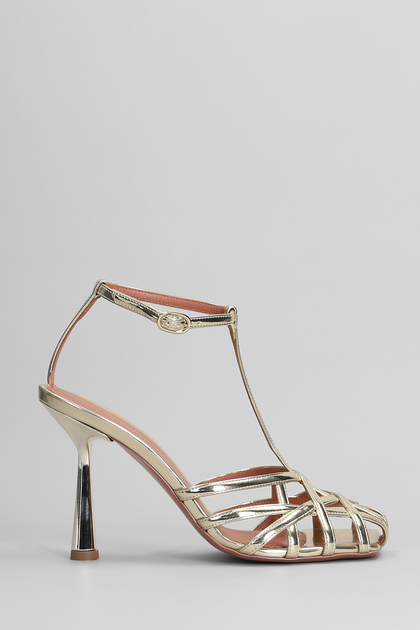 Aldo Castagna Lidia Sandals In Platinum Leather In Silver