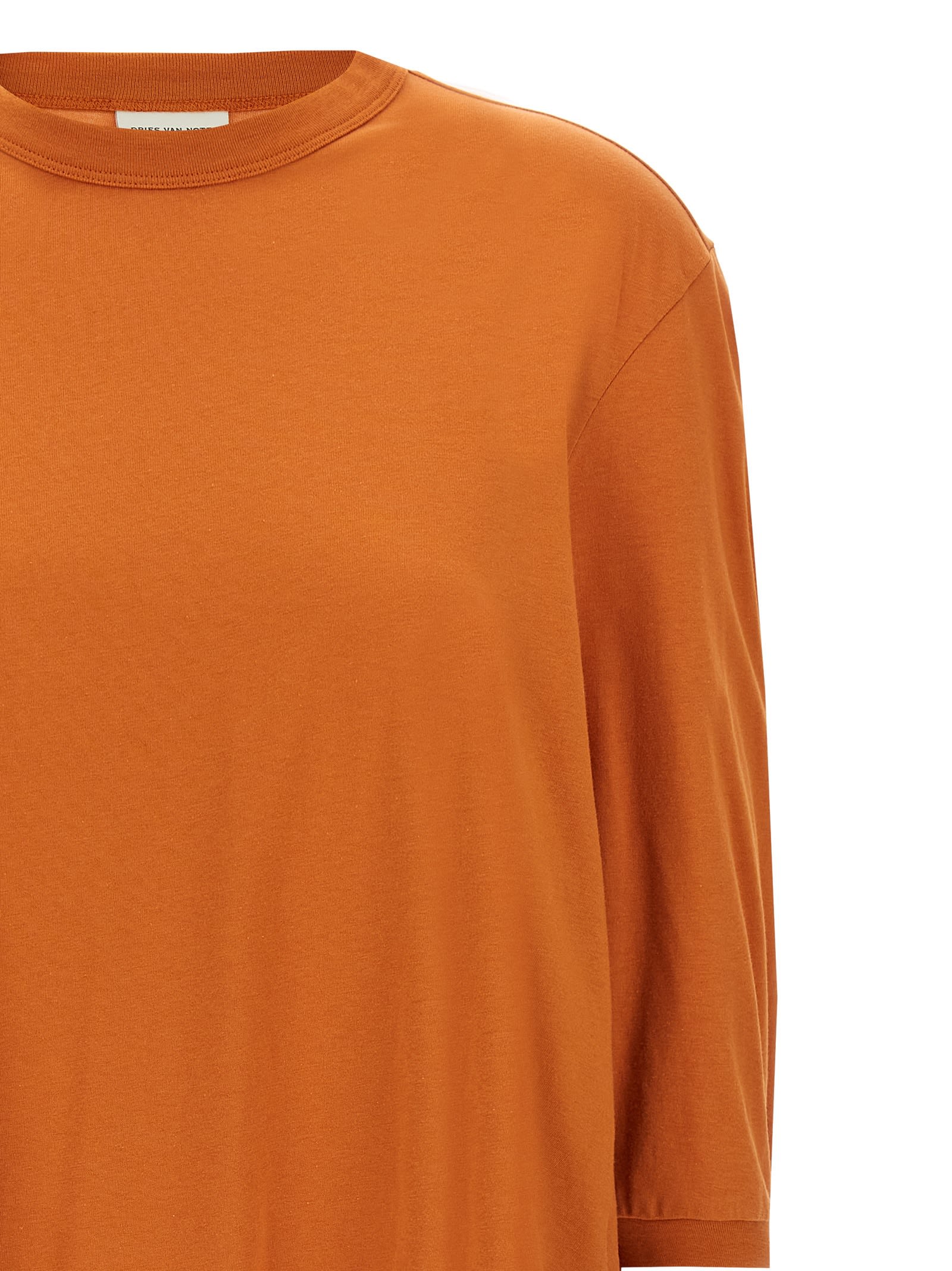 Dries Van Noten Relaxed Fit Round Neck Short Sleeves In Orange