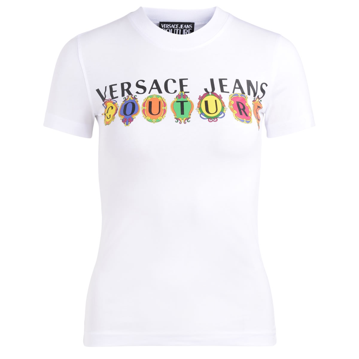 Versace Jeans Couture White T-shirt With Multicolor Logo