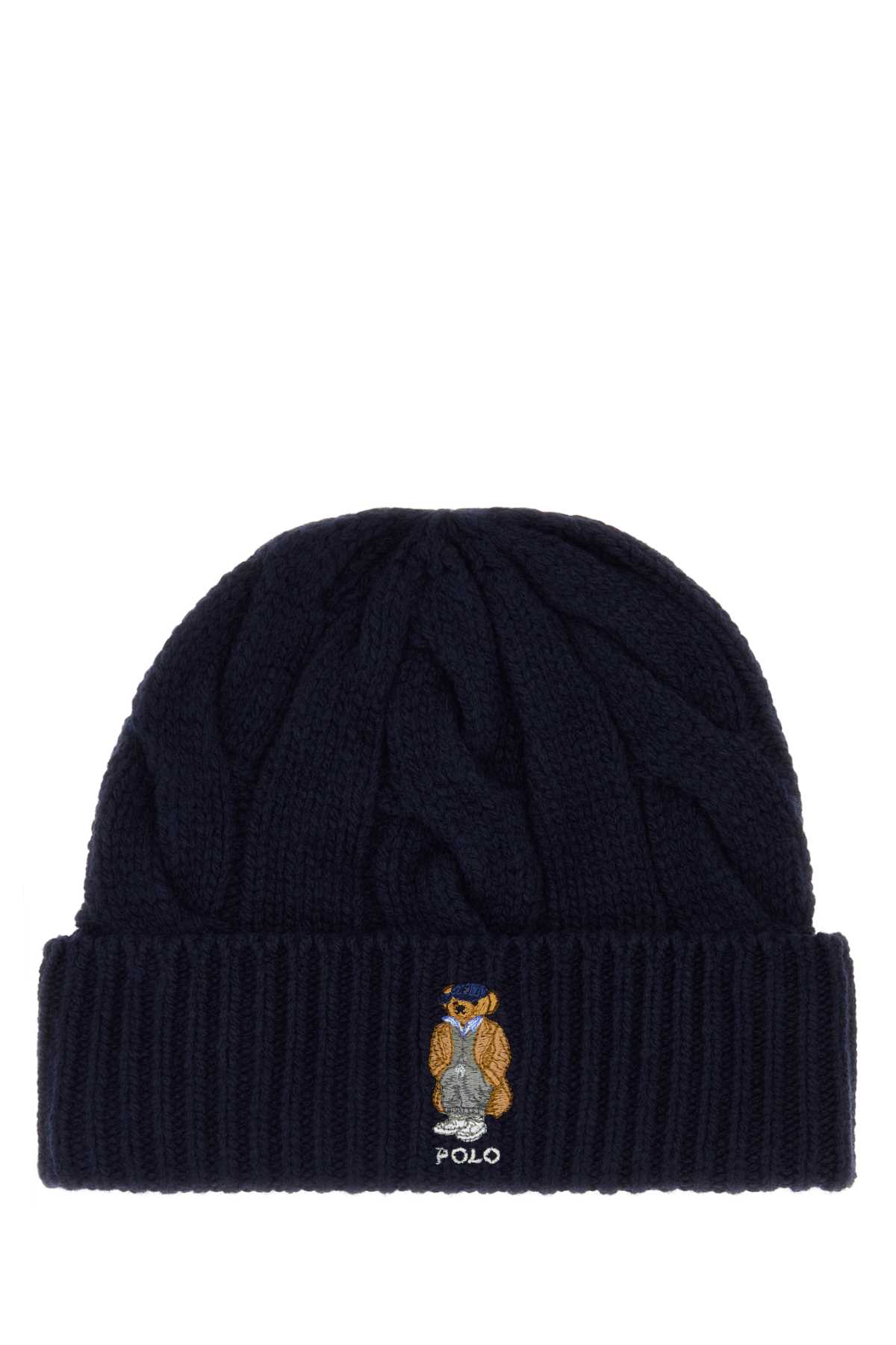 Midnight Blue Wool Blend Beanie Hat