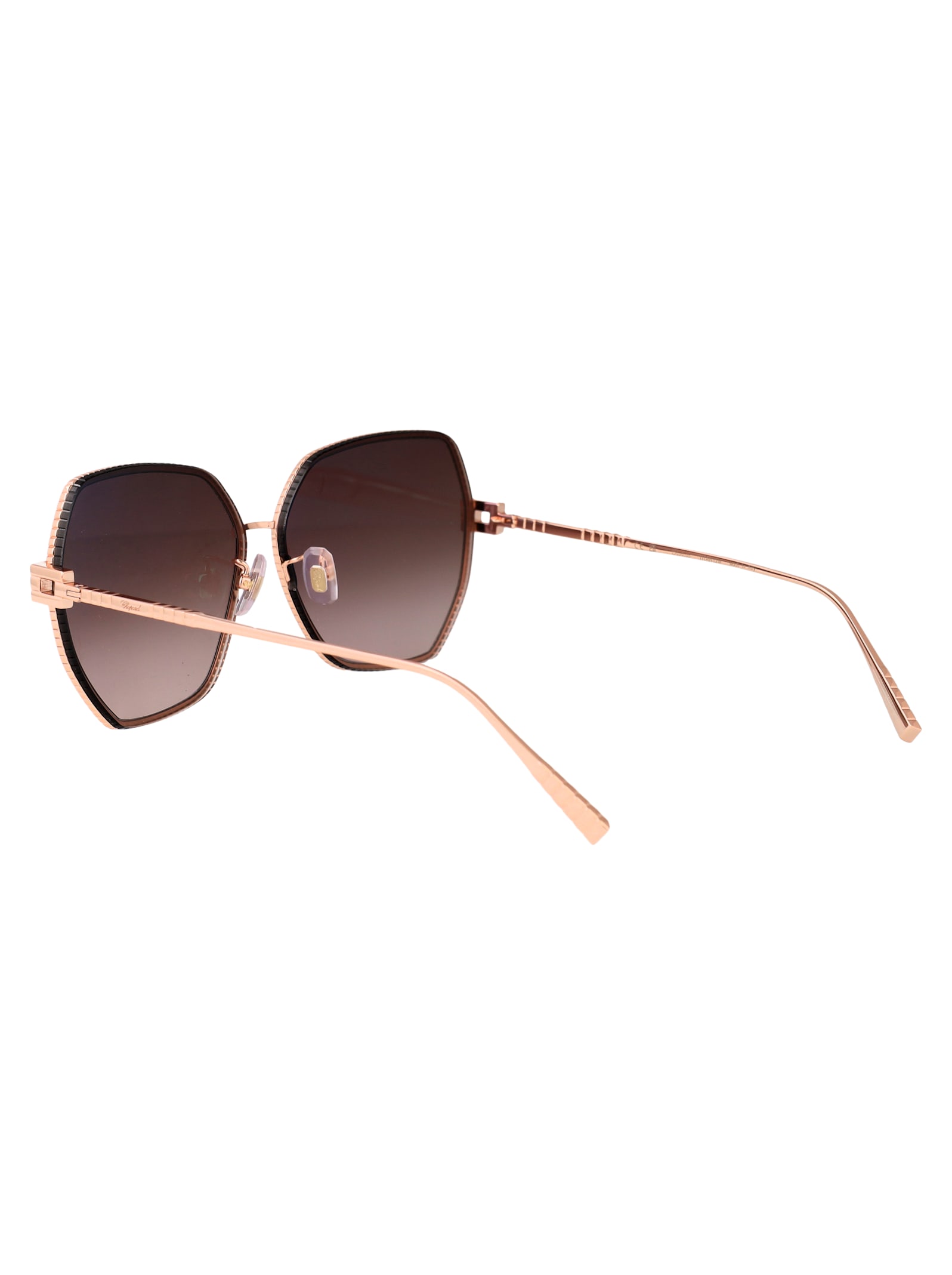Chopard Oro Ramato Lucido Titanium Sunglasses In Gold