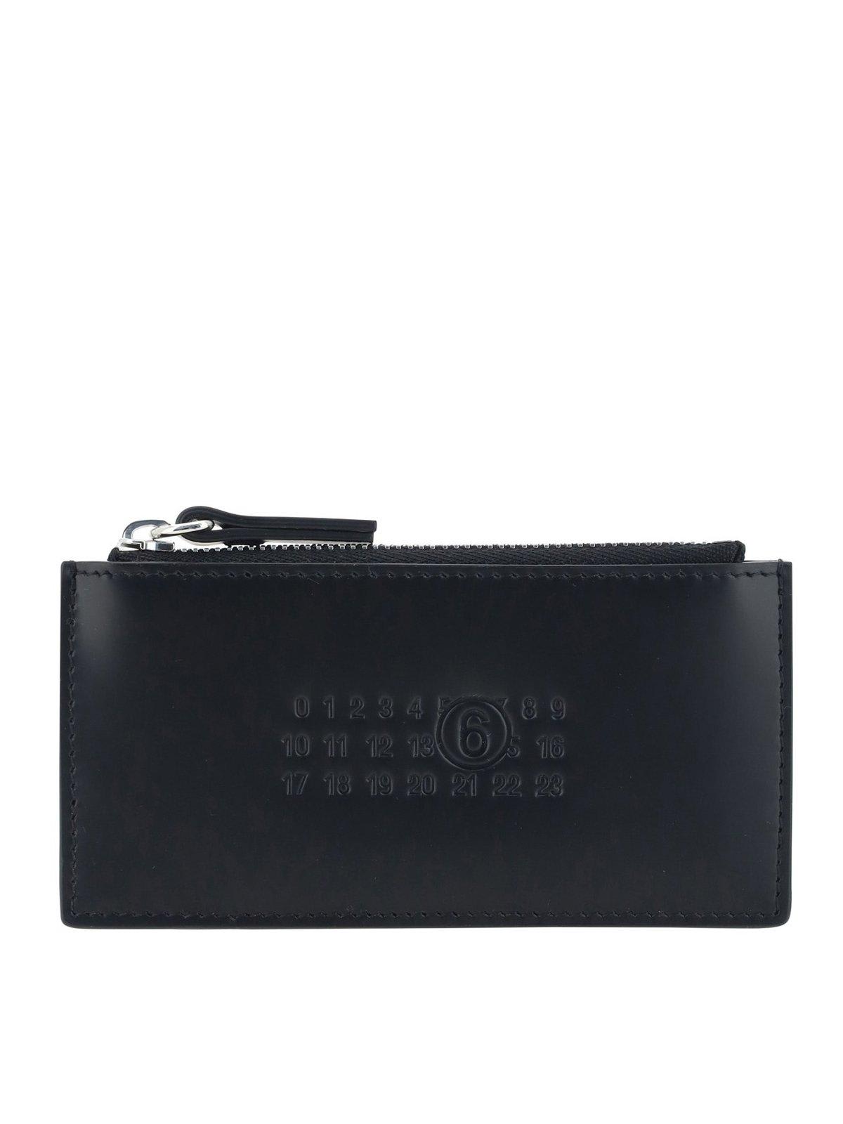 Shop Mm6 Maison Margiela Numeric Embossed Card Holder In Black