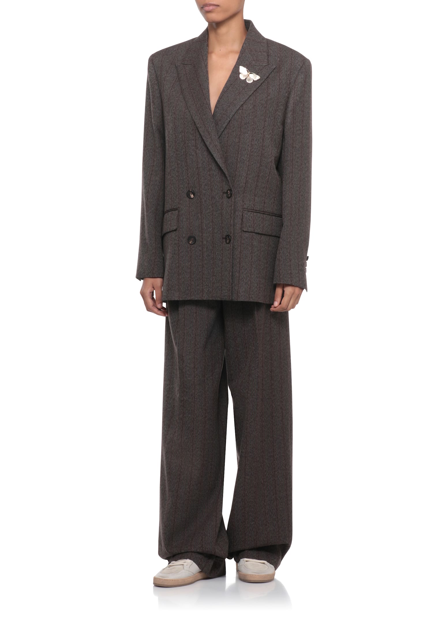 Golden Goose Wool Blazer In Brown