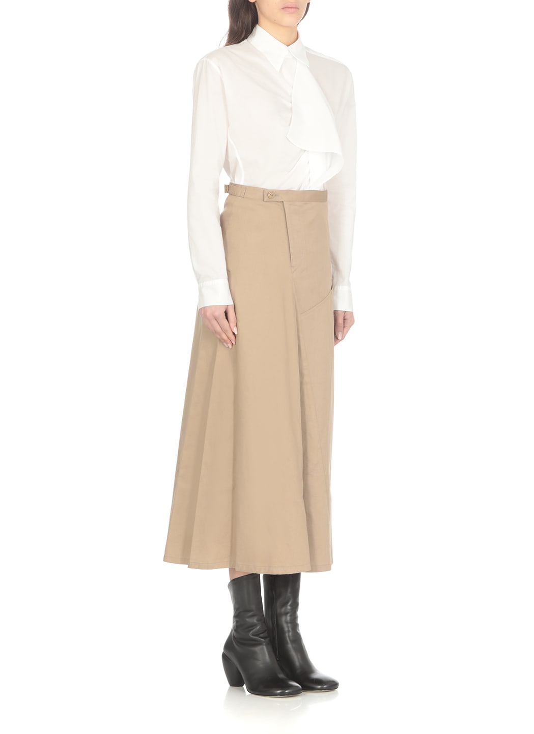 Shop Y's Cotton Skirt In Beige