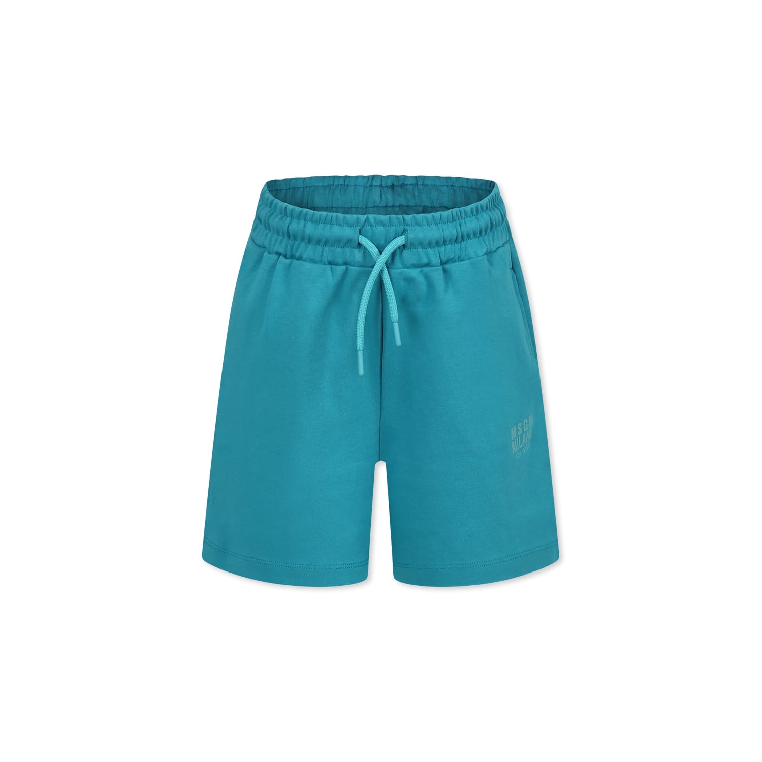 Msgm Logo-print Shorts In Green