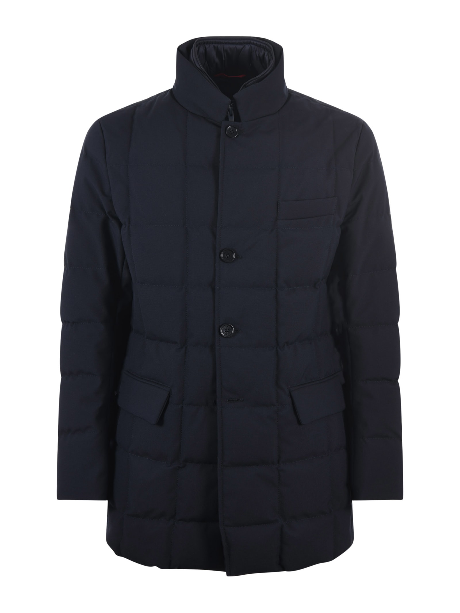 Fay Double Front Down Jacket In Blue