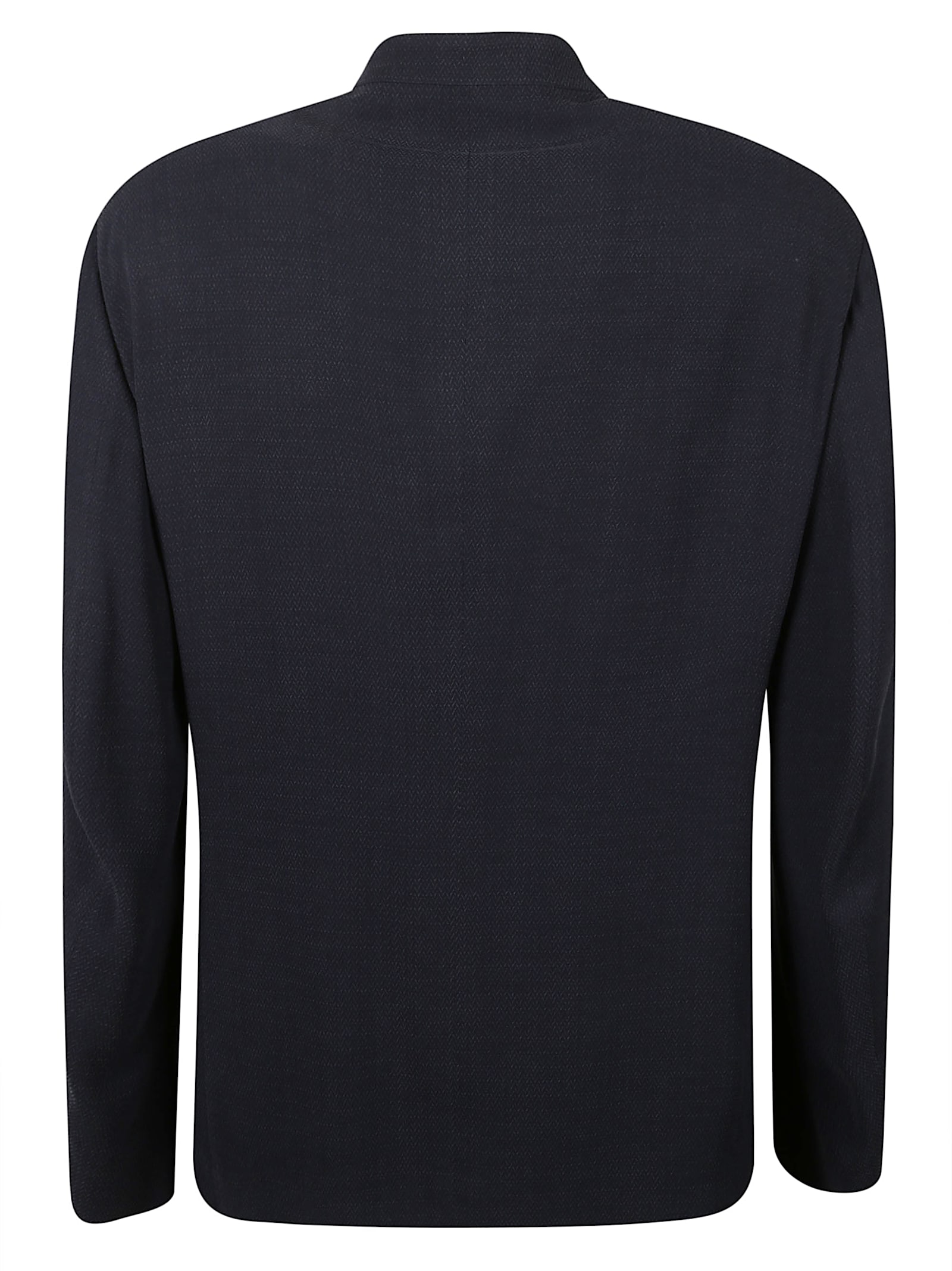 Giorgio Armani Textured Fabric Jacket Mandarin Collar In Gray