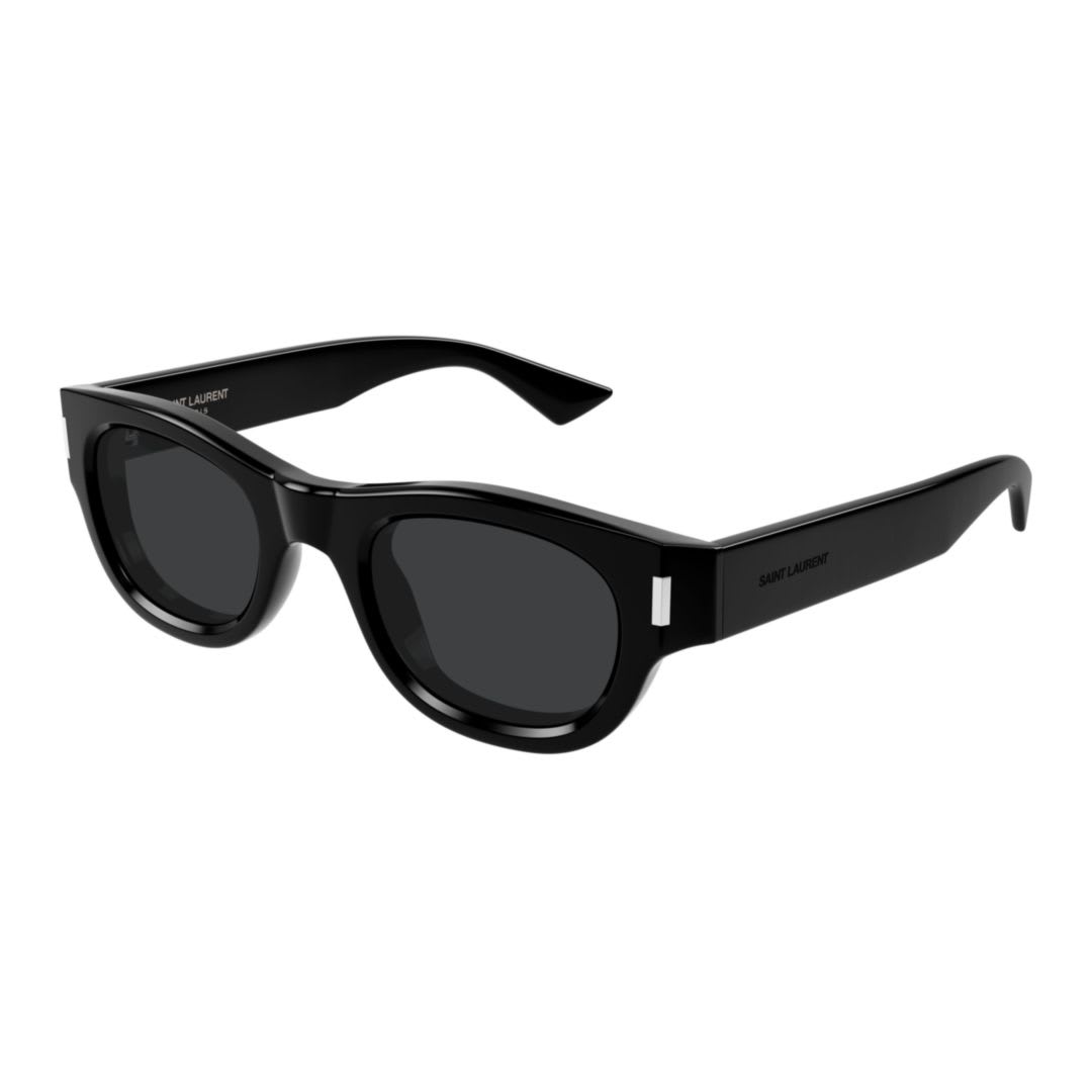 Saint Laurent Black Oval Unisex Sunglasses Sl 761 001 49 In Black