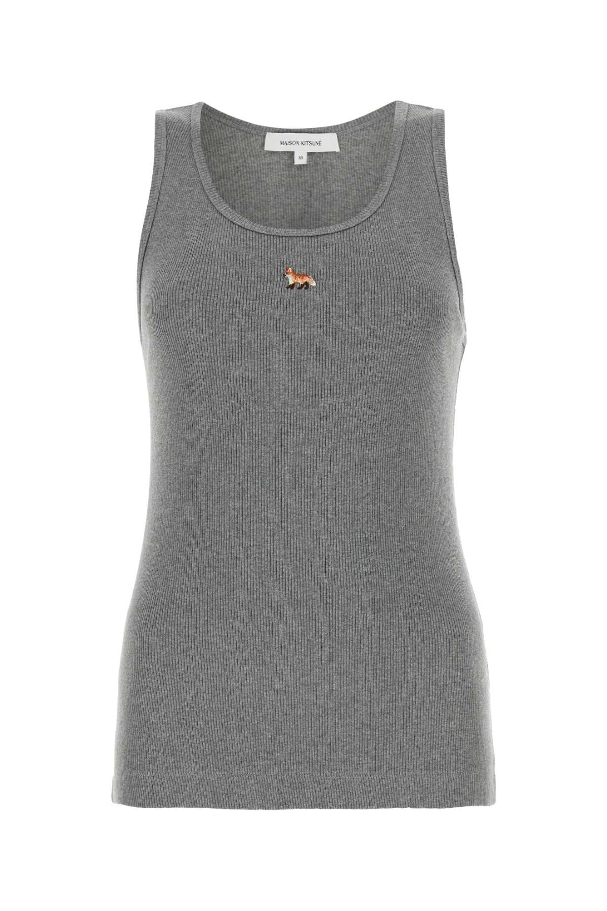 MAISON KITSUNÉ GREY COTTON TANK TOP