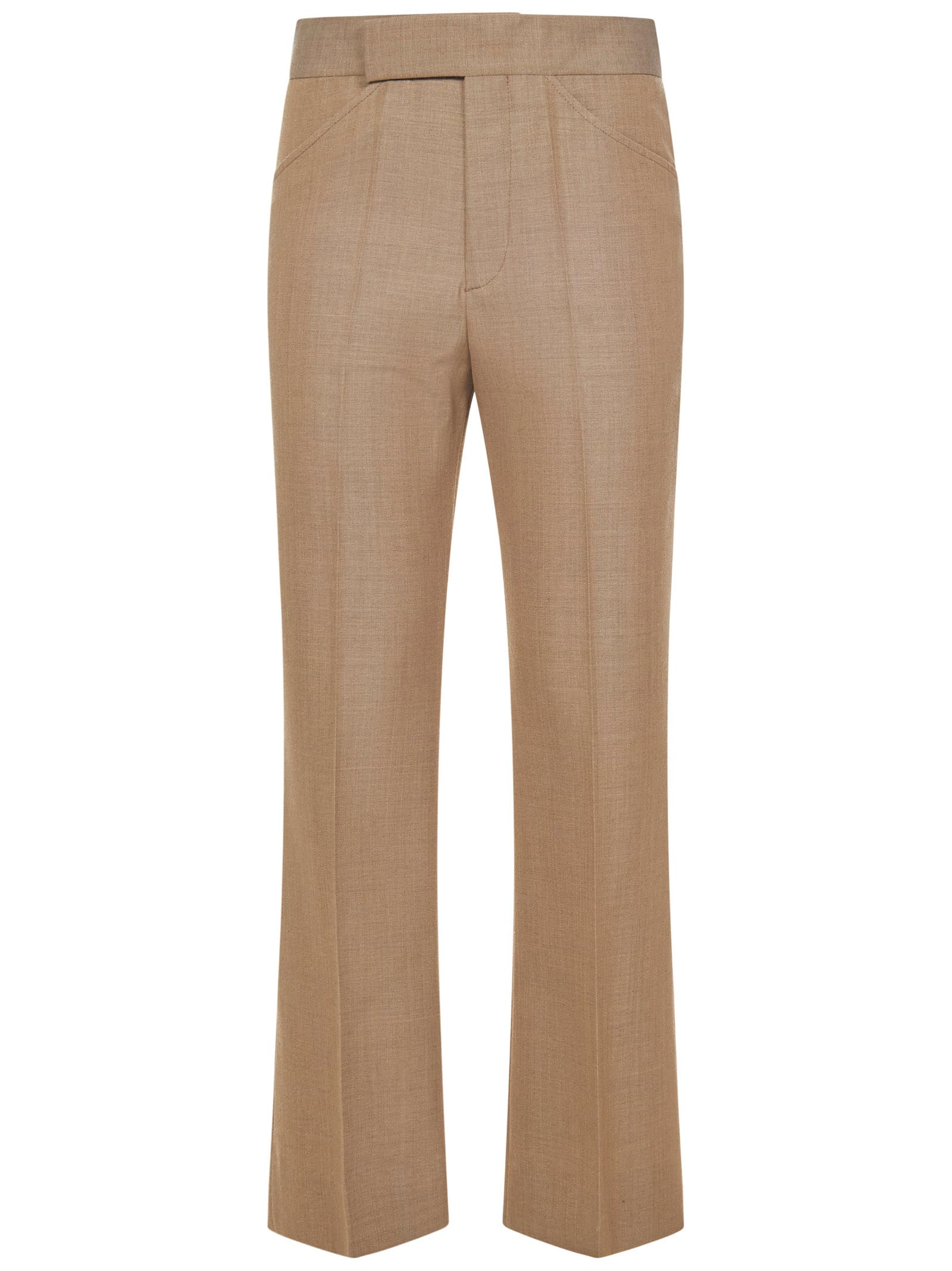 Shop Victoria Beckham Trousers In Beige