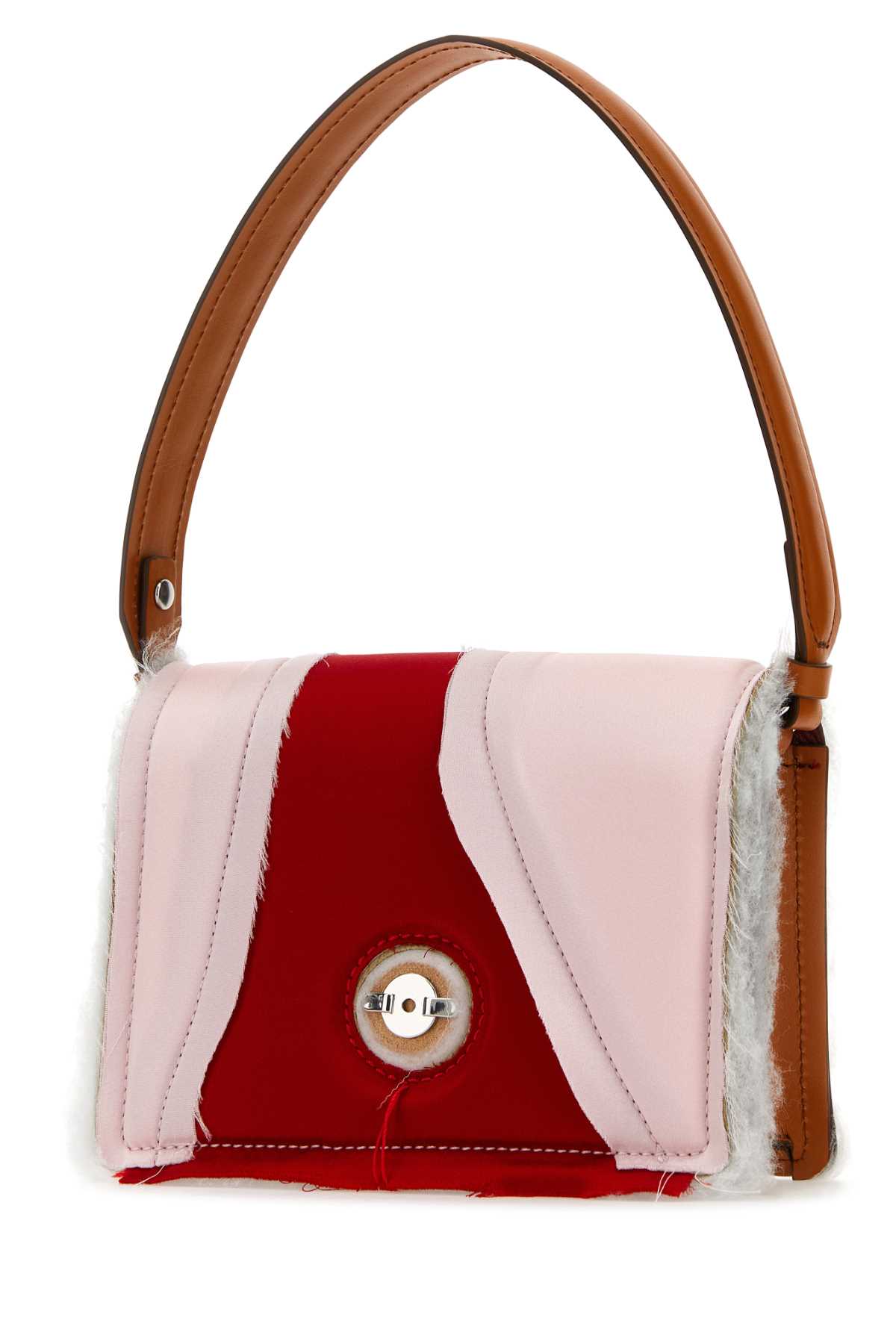 Shop Dentro Multicolor Satin And Leather Mirim Handbag In Redpink
