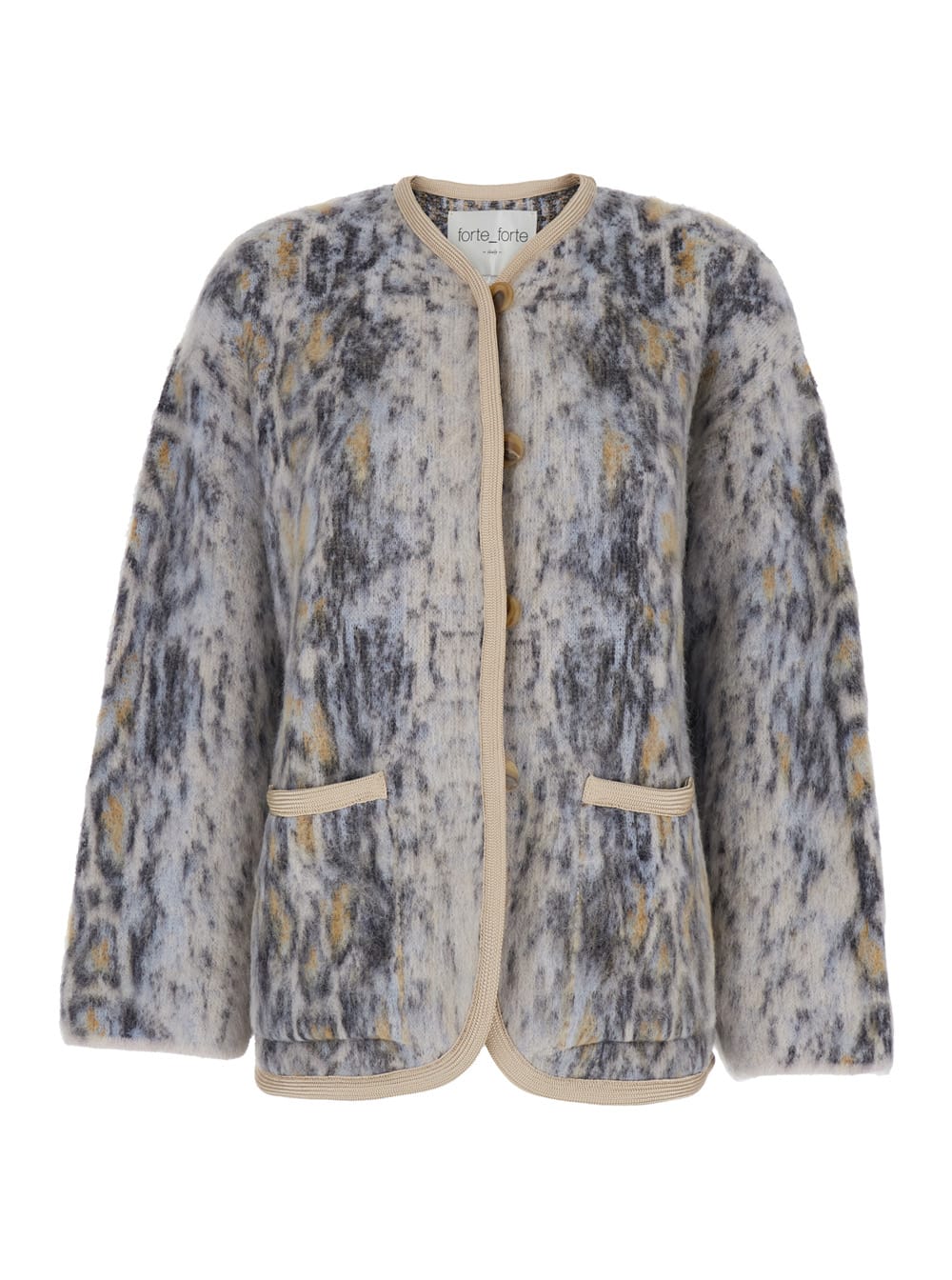 Forte_Forte Multicolor Knit Cardigan With V Neck In Wool Blend Woman