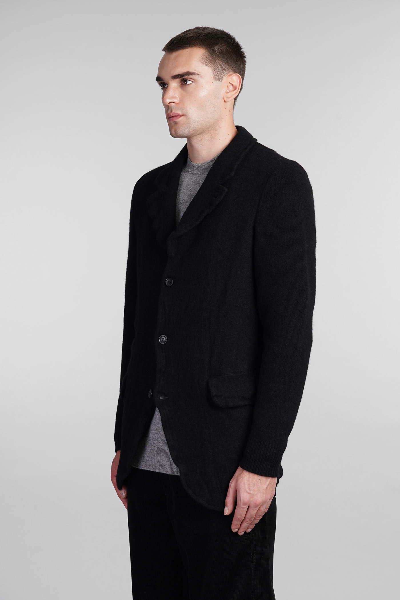 Shop Comme Des Garçons Shirt Casual Jacket In Black Wool