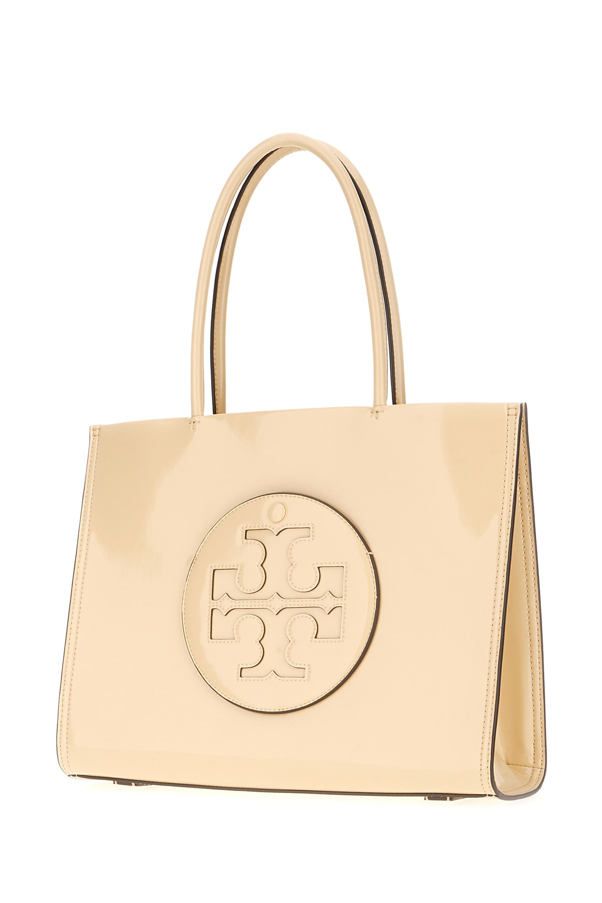Tory Burch Cream Synthetic Leather Ella Bio Small Shopping Bag In Vanilla Soft Serve