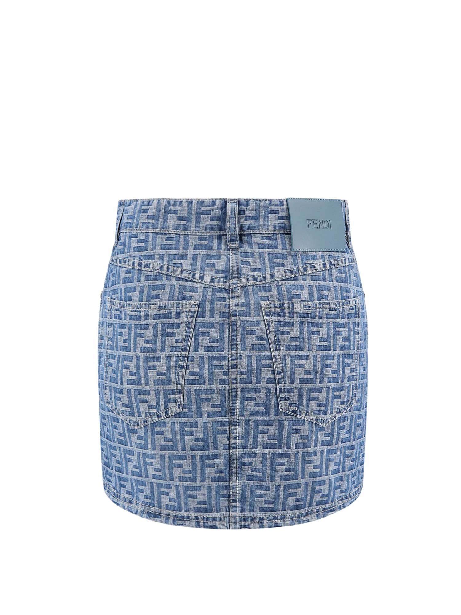 Shop Fendi Skirt In Clear Blue