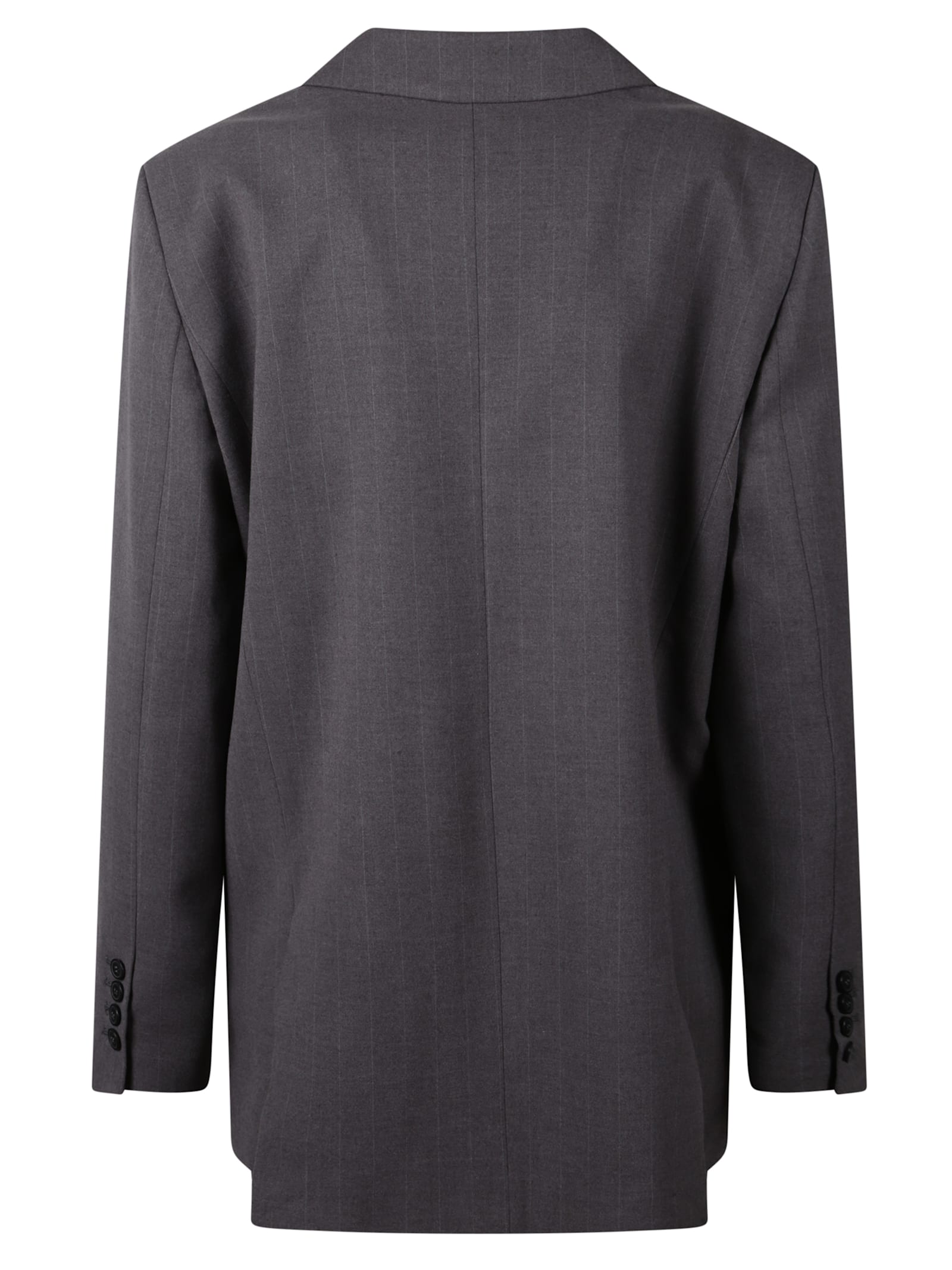 The Nina Studio Double-breasted Blazer In Gray