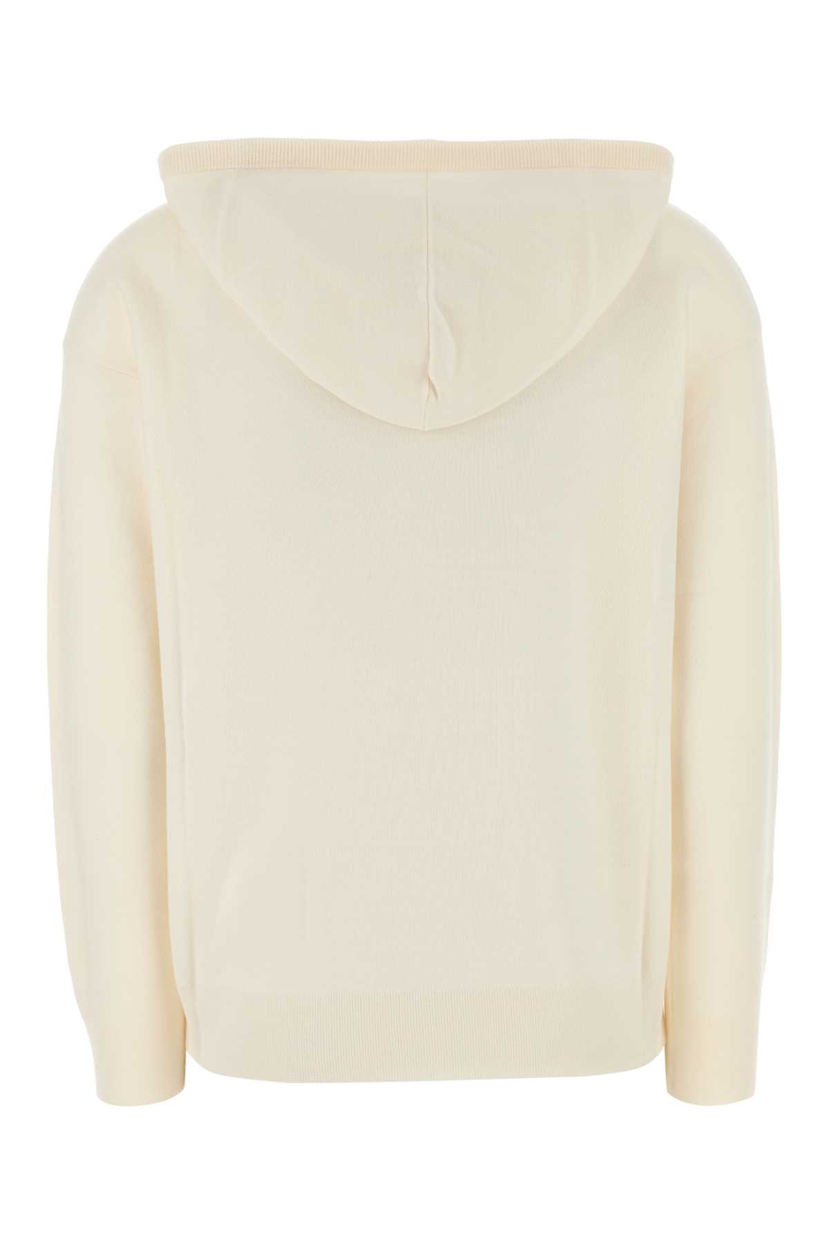 Max Mara Wool Taddeo Sweatshirt With Hood And Drawstring In Yellow