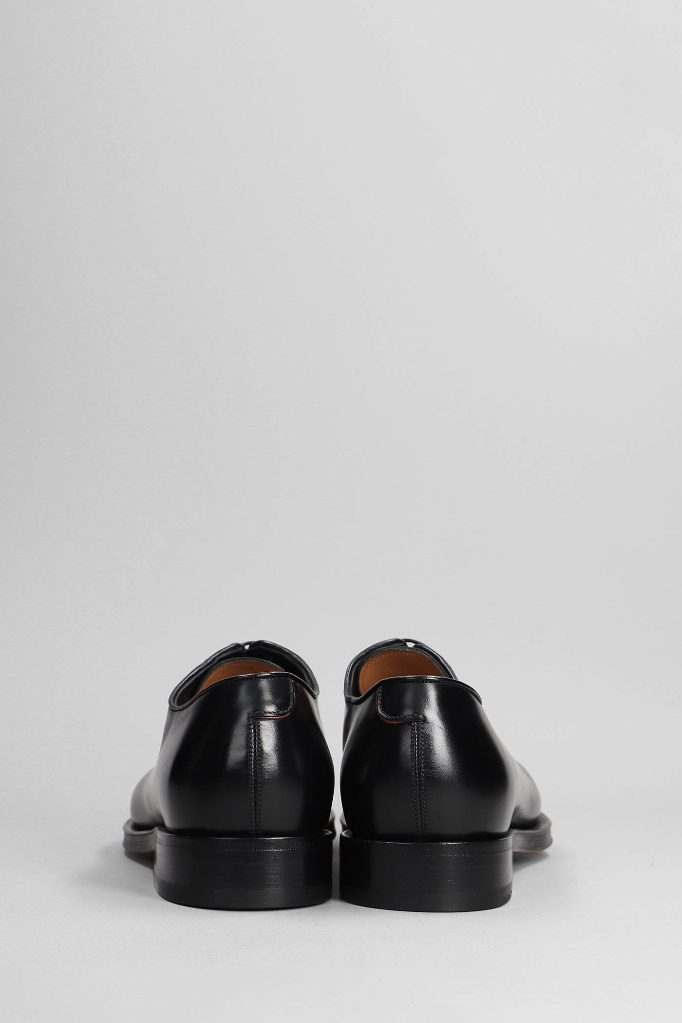 Santoni Man Lace-up Shoes Black Size 9 Leather In Black