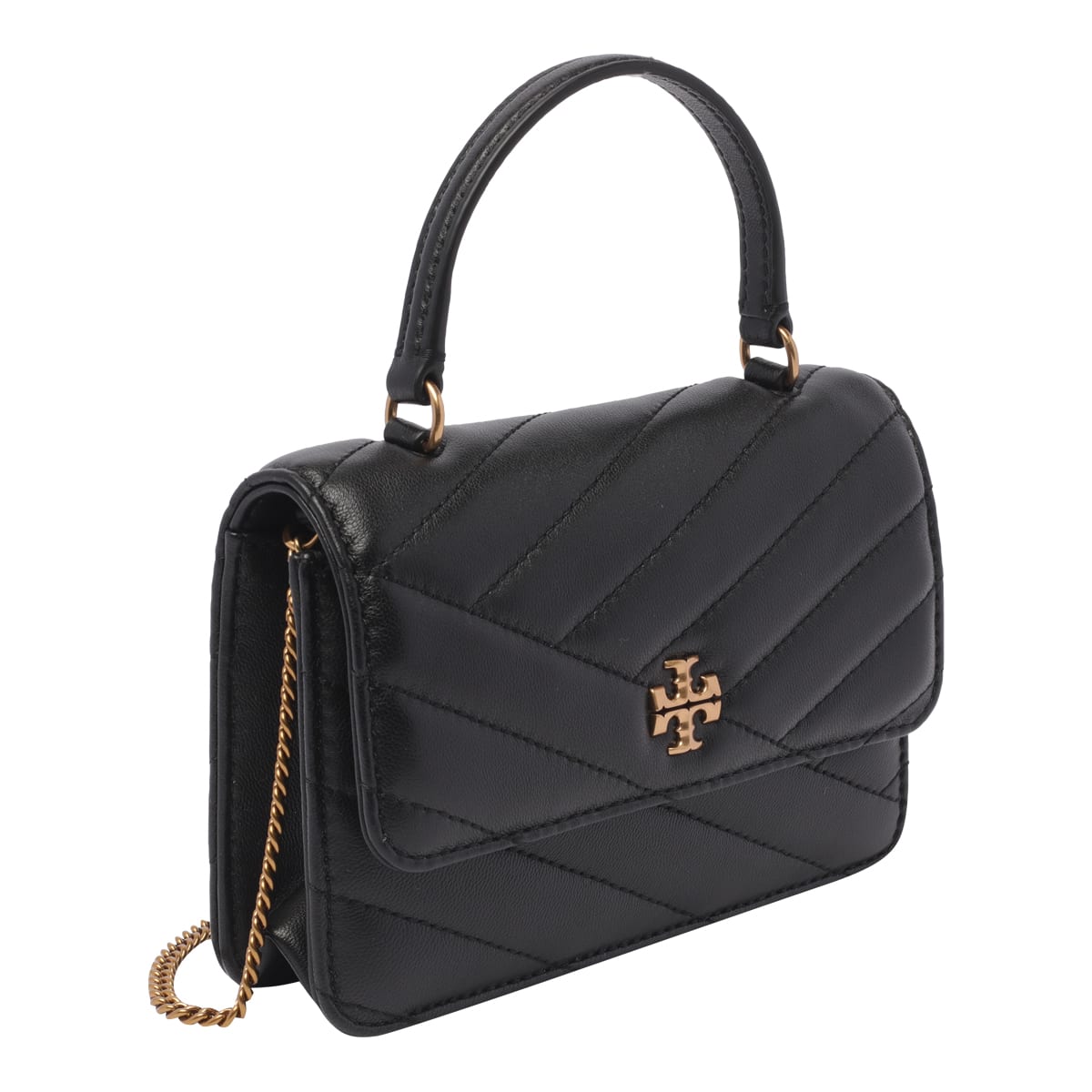 Shop Tory Burch Mini Kira Chevron Handbag In Black