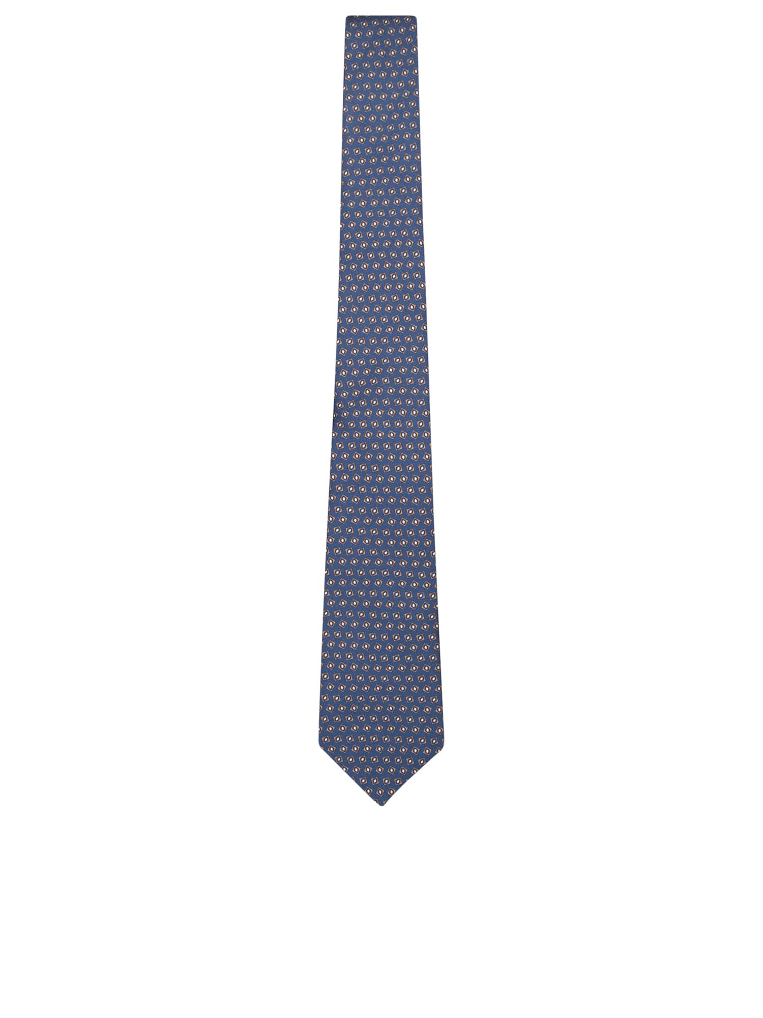 Shop Canali Blue Geometric 8 Cm Tie In Brown