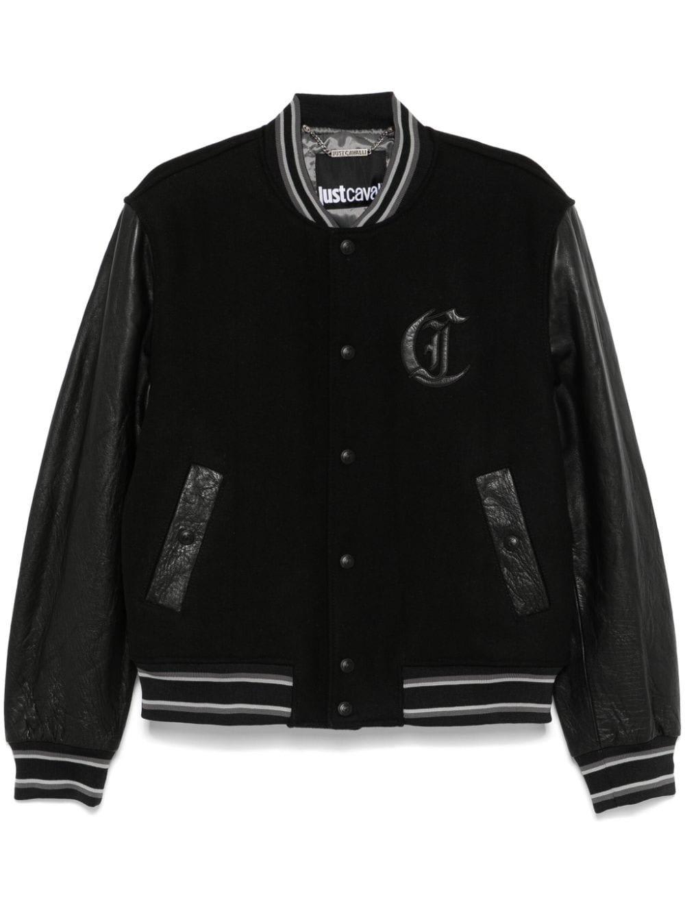 JUST CAVALLI BUTTON-UP VARSITY JACKET 