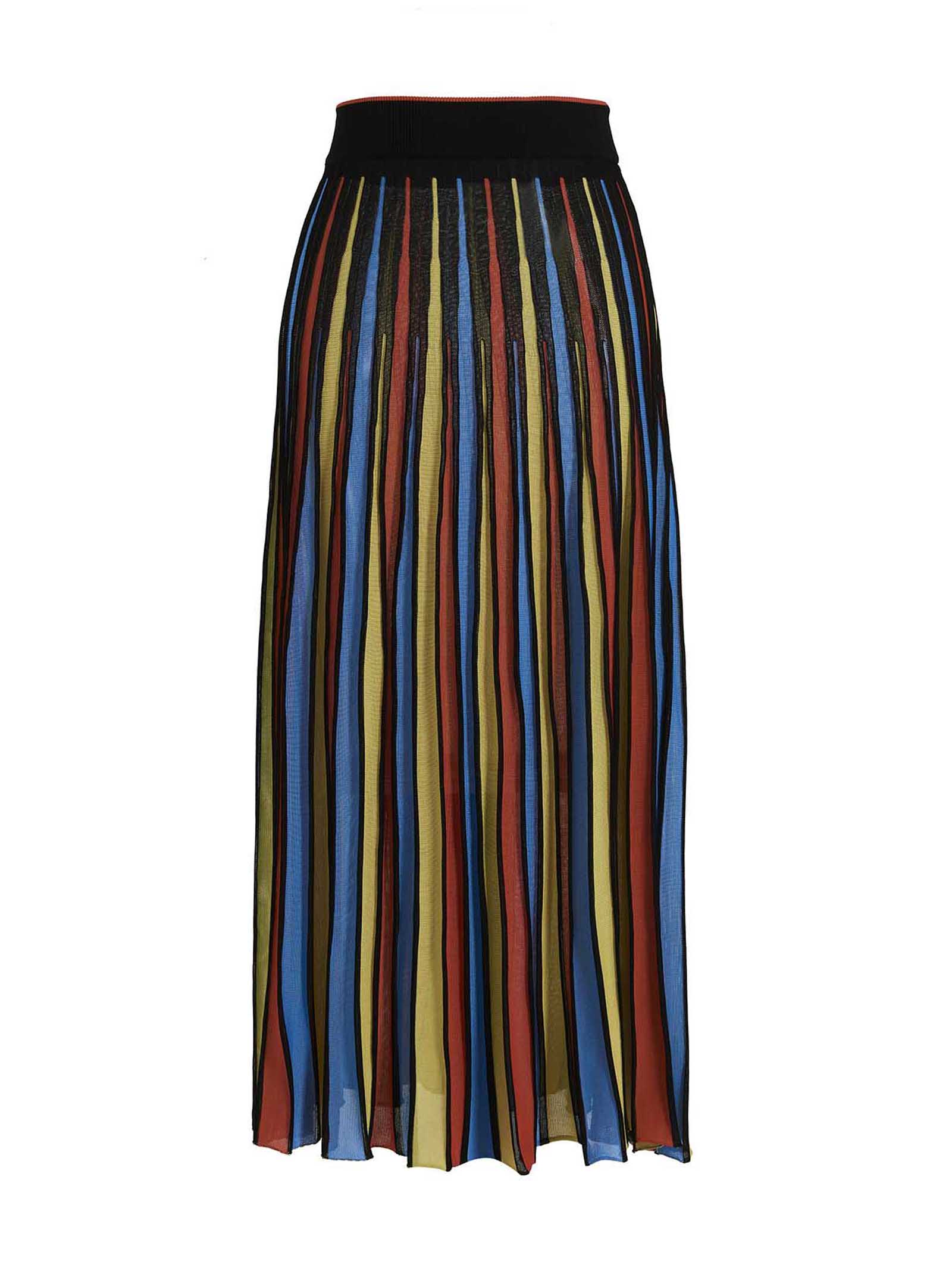 MSGM Multicolor Pleated Skirt