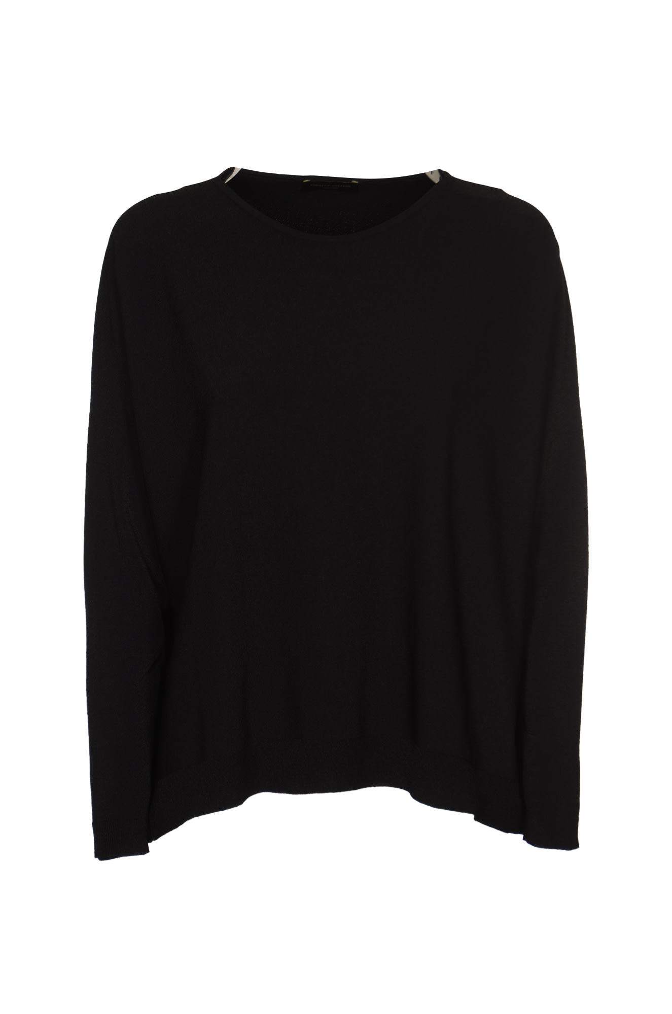 Shop Roberto Collina Round Neck Rib Sweater In Black