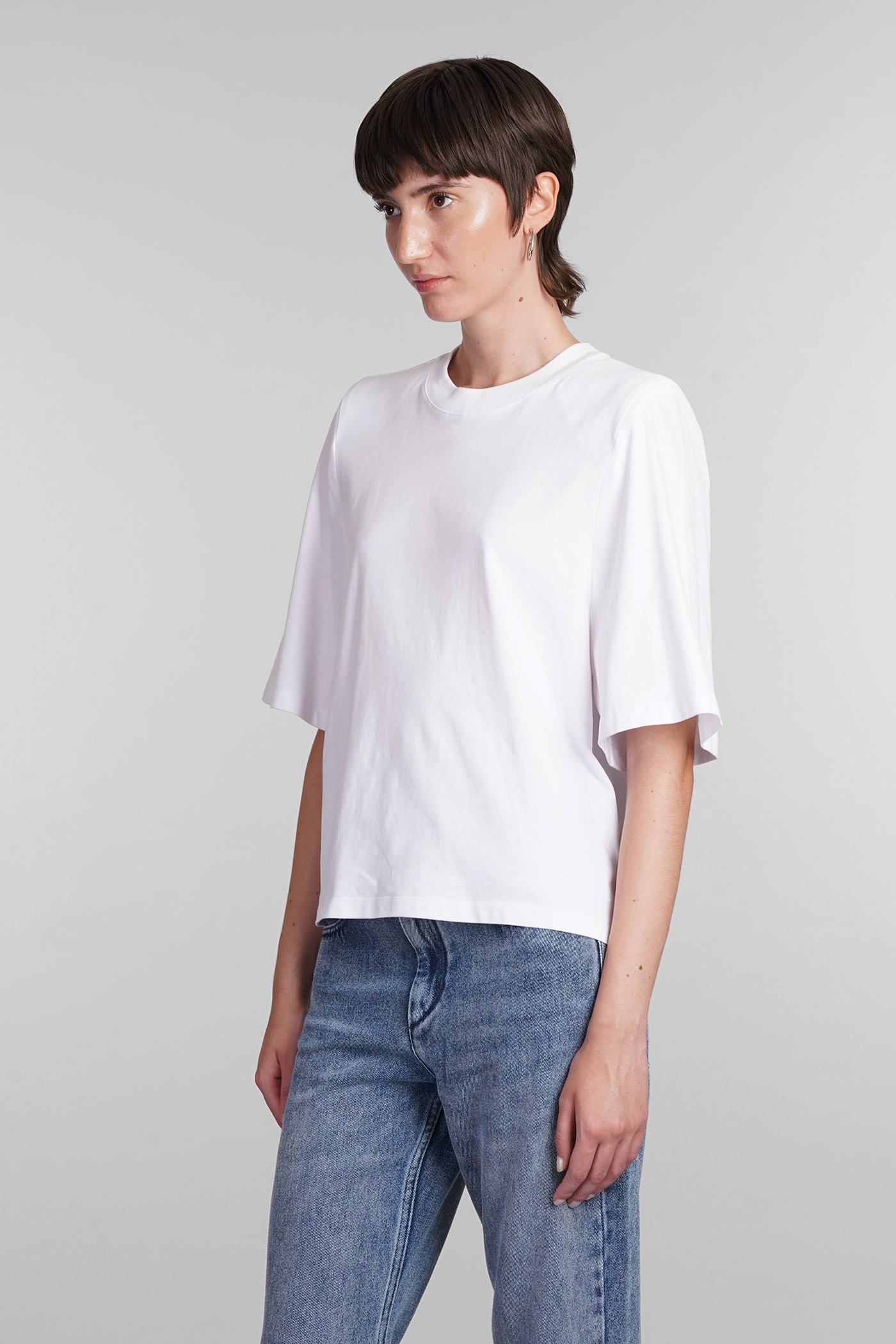 Shop Isabel Marant Ben T-shirt In White Cotton