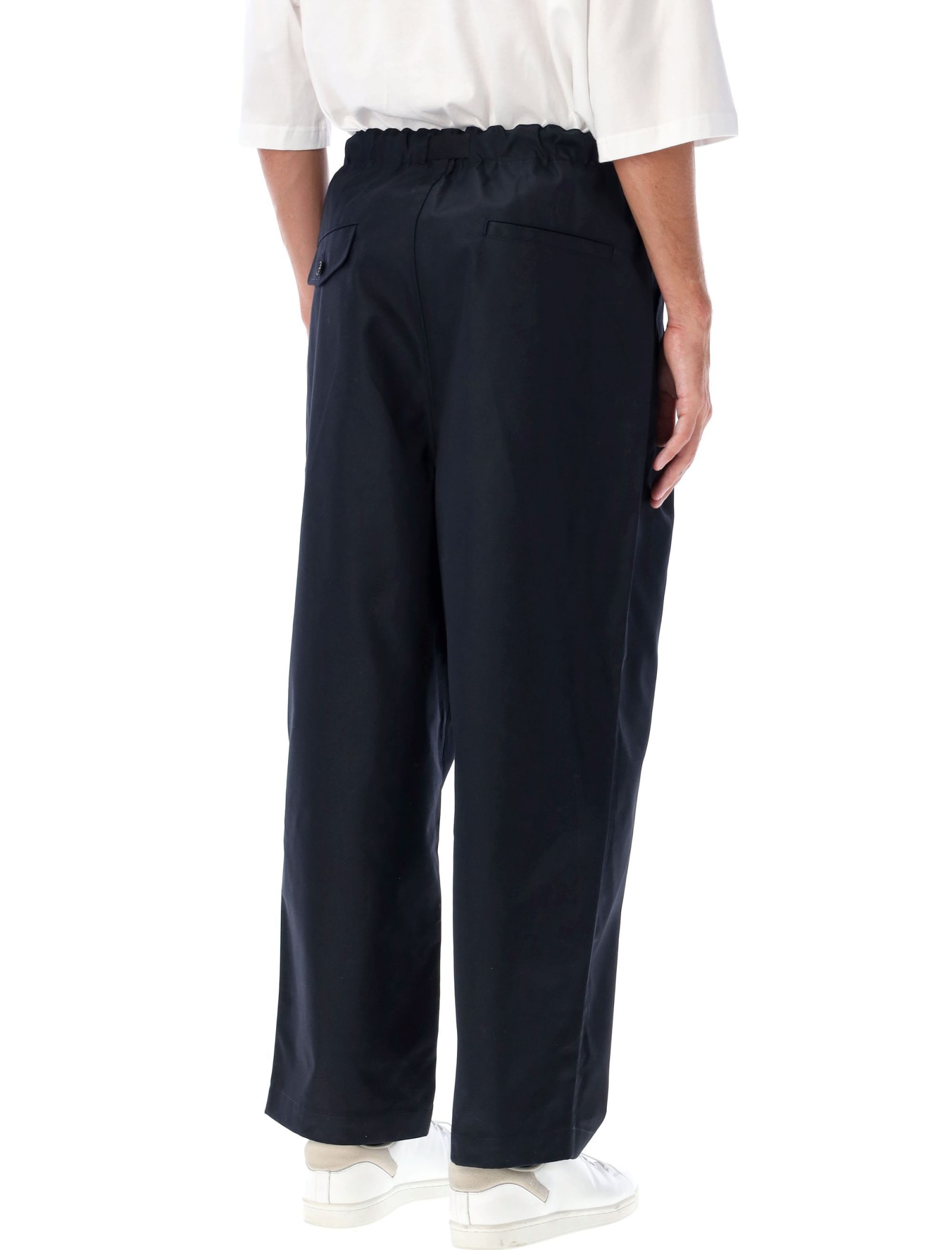 Shop Comme Des Garçons Homme Deux Cotton Belted Pants In Navy