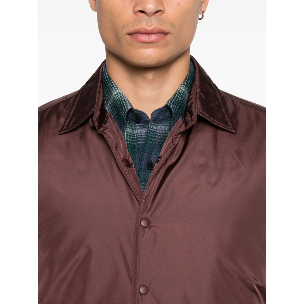 Aspesi Long Sleeve Shirt Jacket In Brown