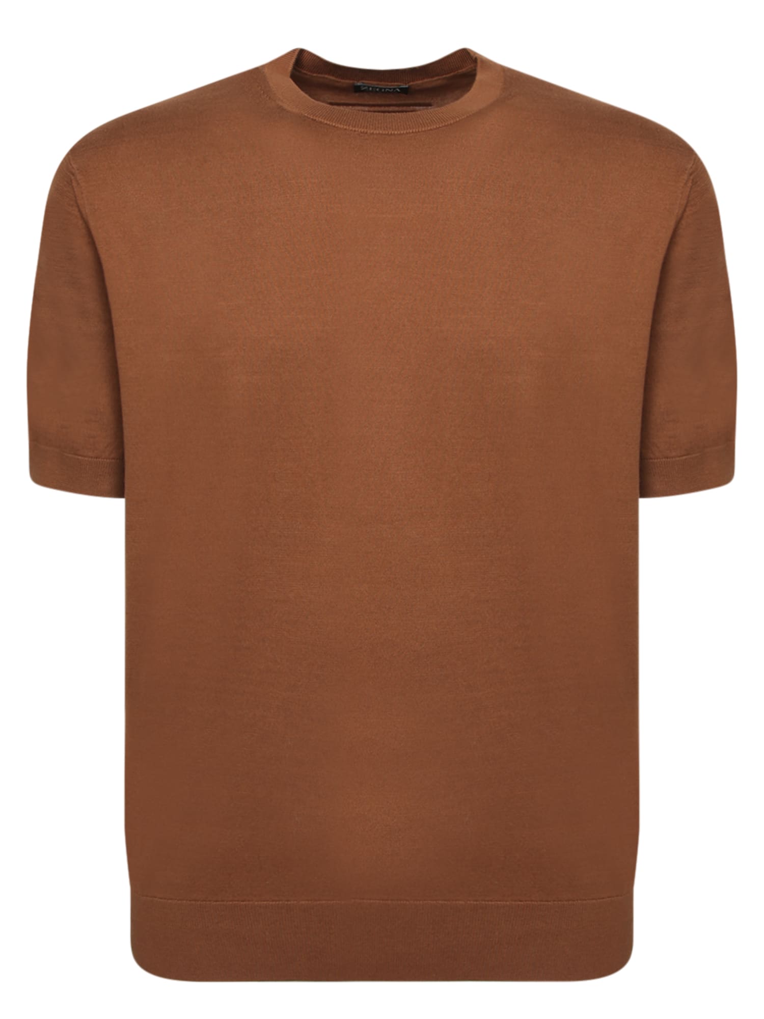 Shop Zegna Cotton T-shirt In Brown