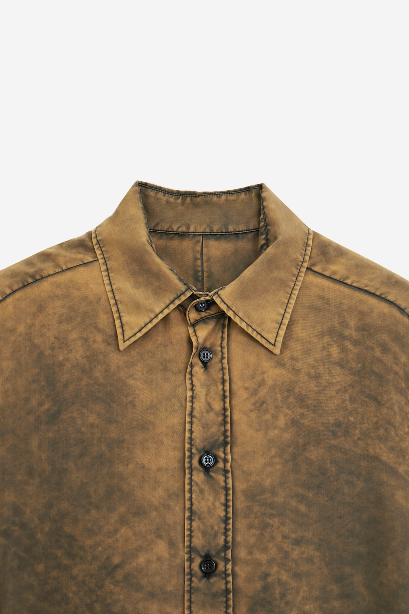 Mm6 Maison Margiela Collared Shirt With Cut Out Detail