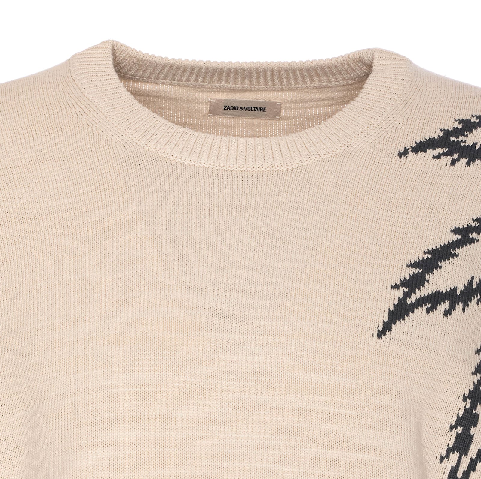 Zadig & Voltaire And White Marko Palm Tree Sweater In Beige
