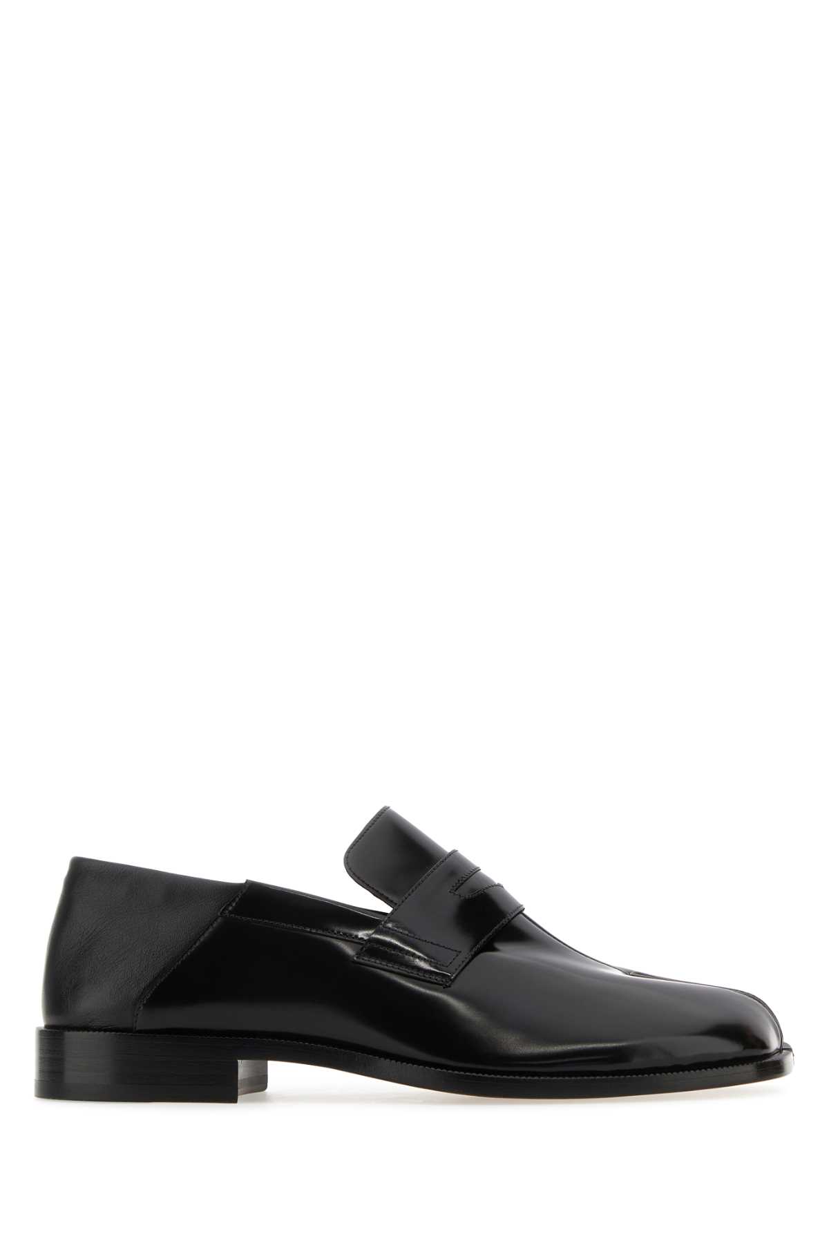 Maison Margiela Leather Tabi Loafers In Black