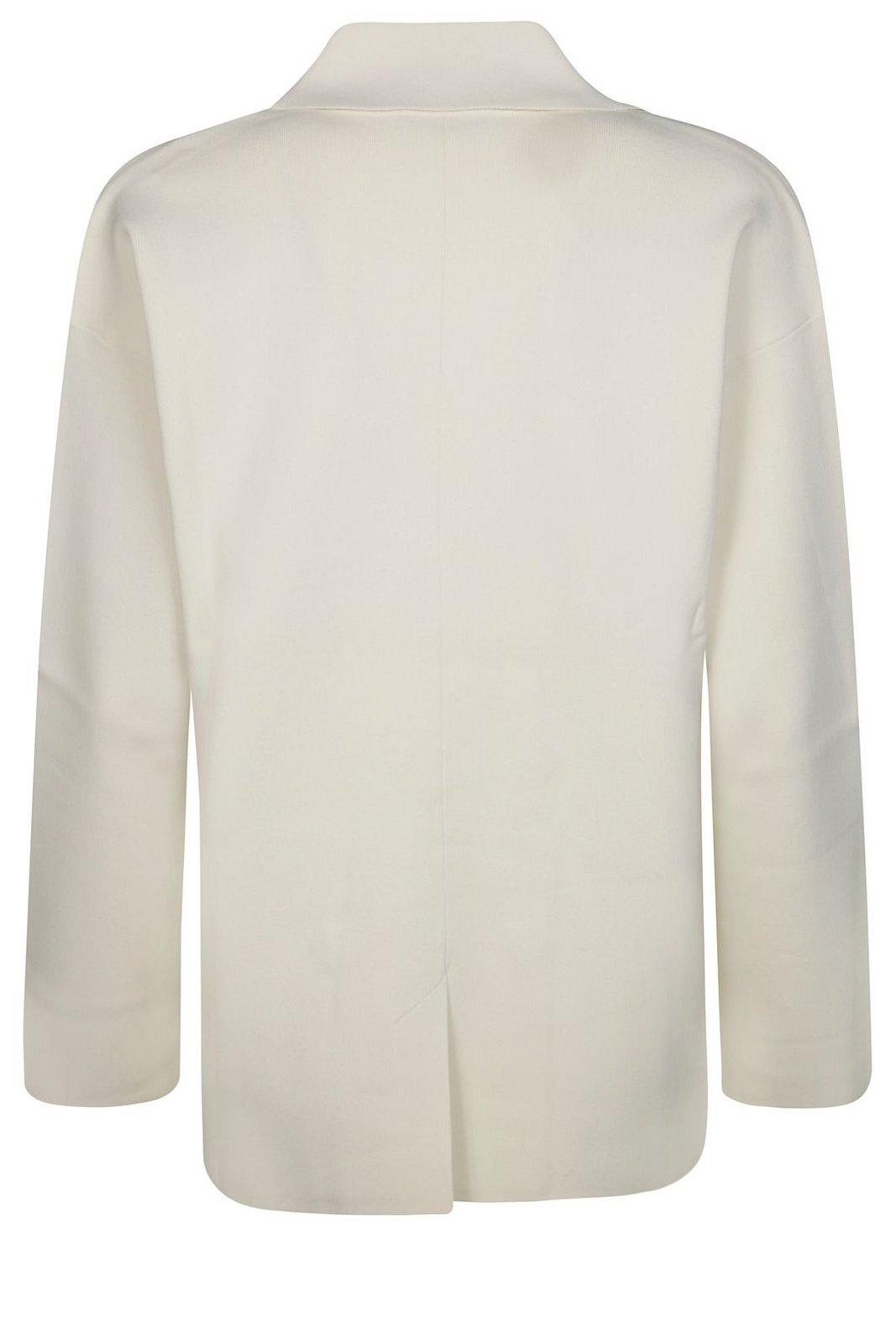 Max Mara Double-breasted Long-sleeved Jacket In White