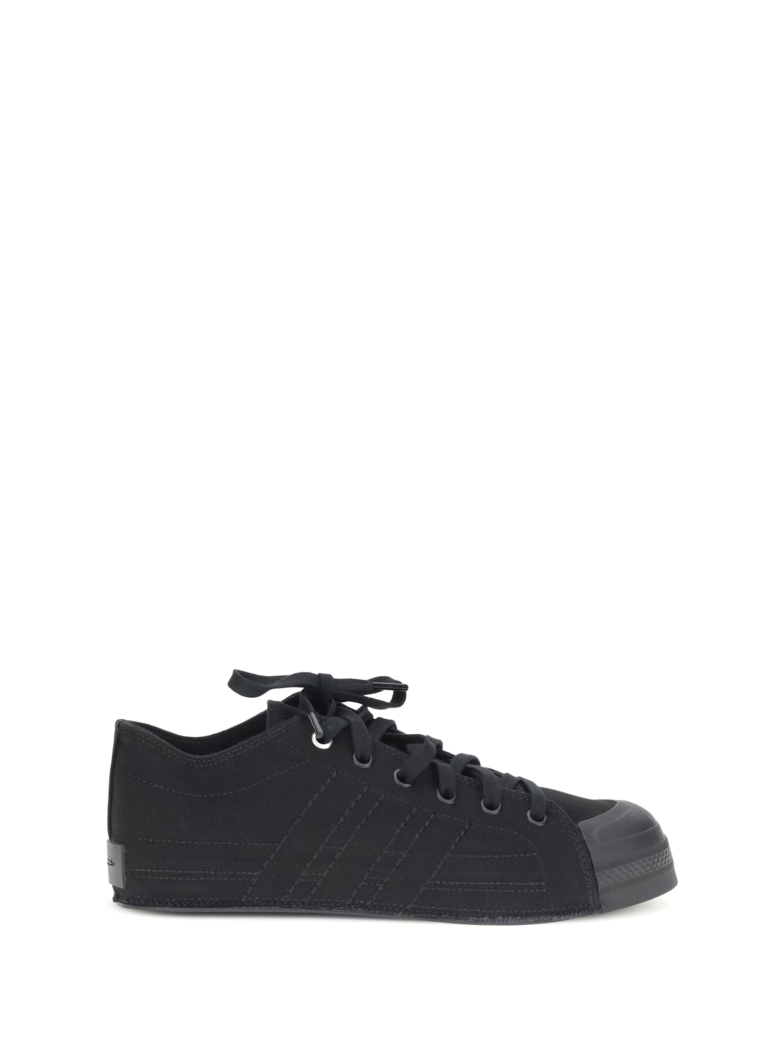 Y-3 Nizza Low Sneakers In Black Canvas In Black