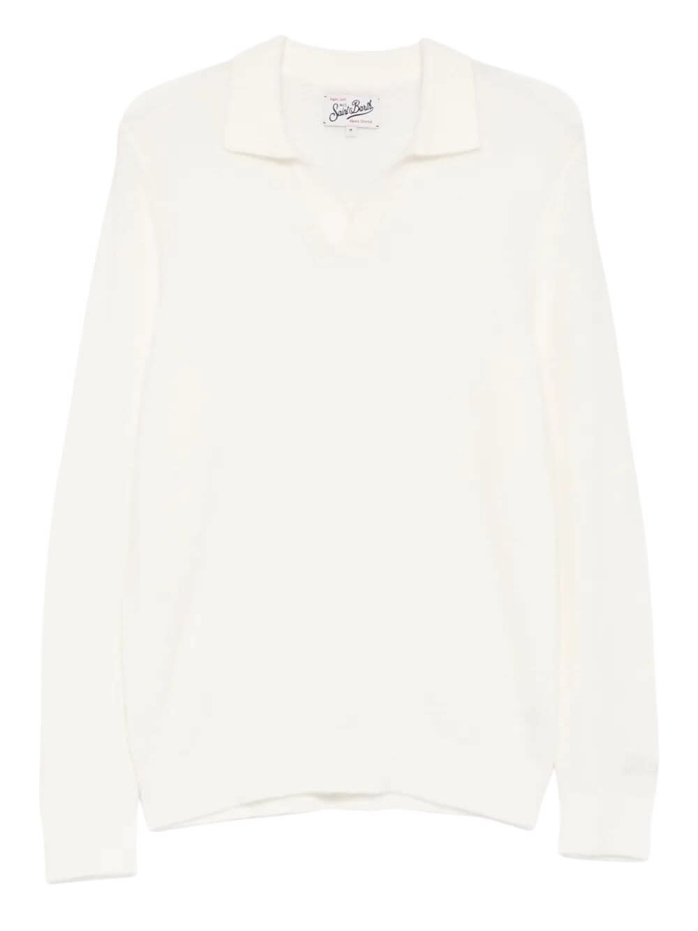 Mc2 Saint Barth V-neck Sweater In White