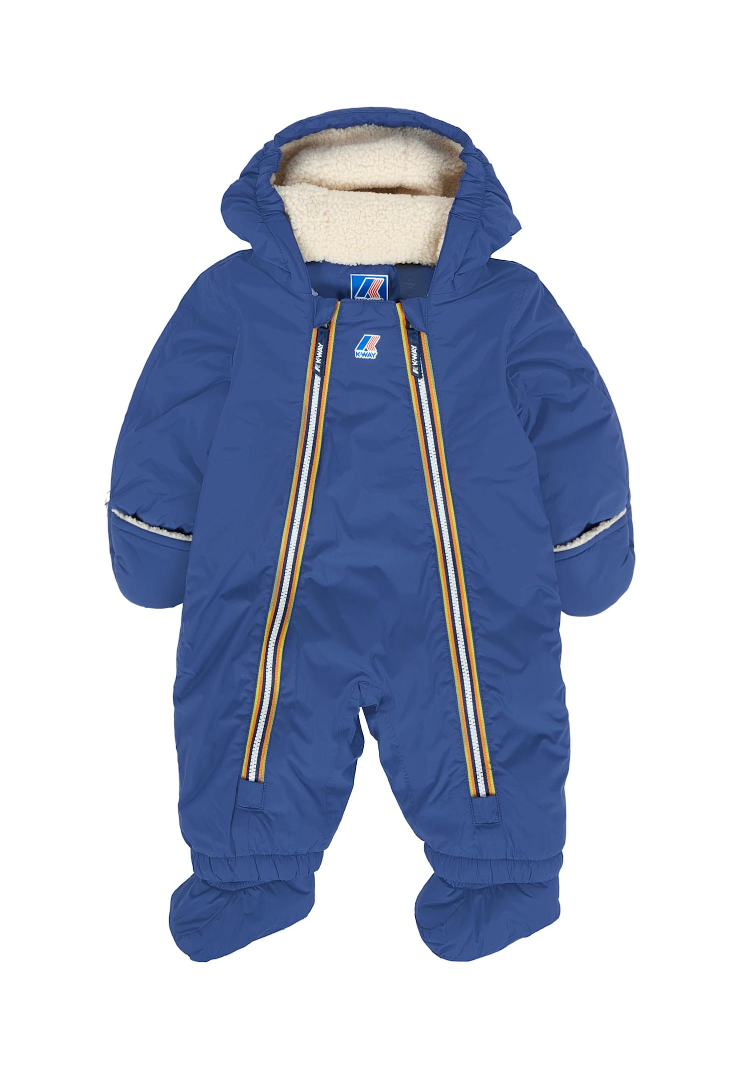 K-way Blue Down Jacket For Baby Boy With Logo In Blue