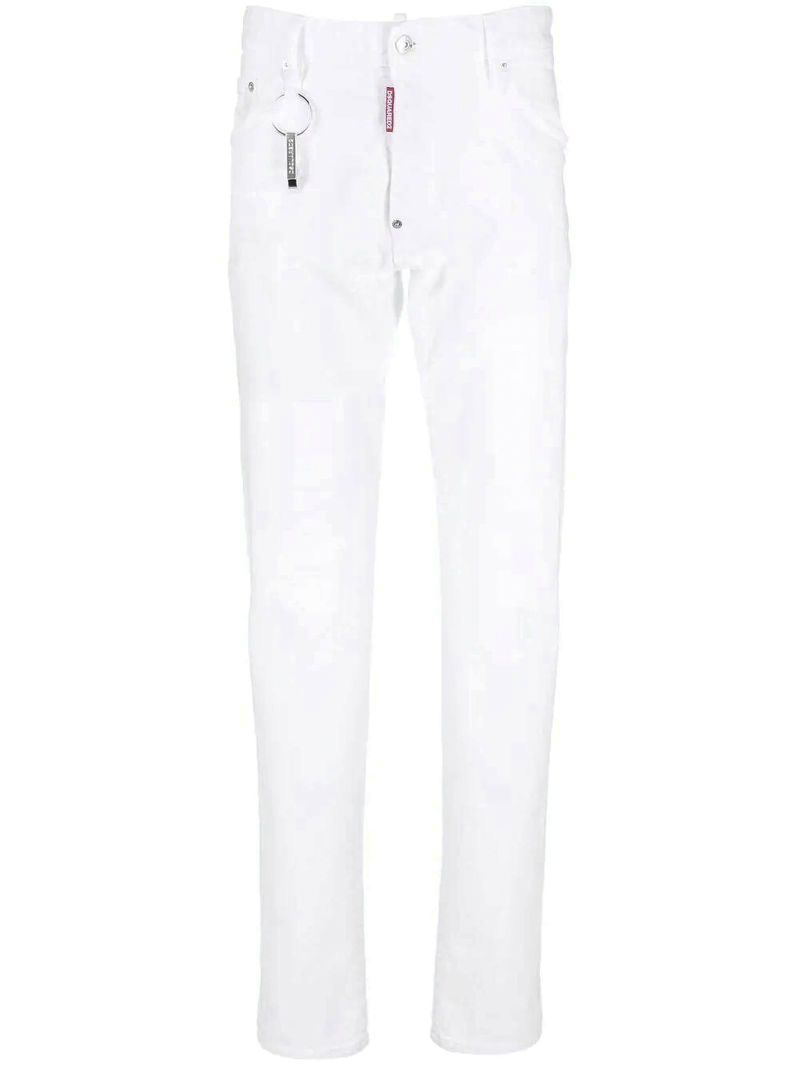 Dsquared2 White Stretch-cotton Jeans