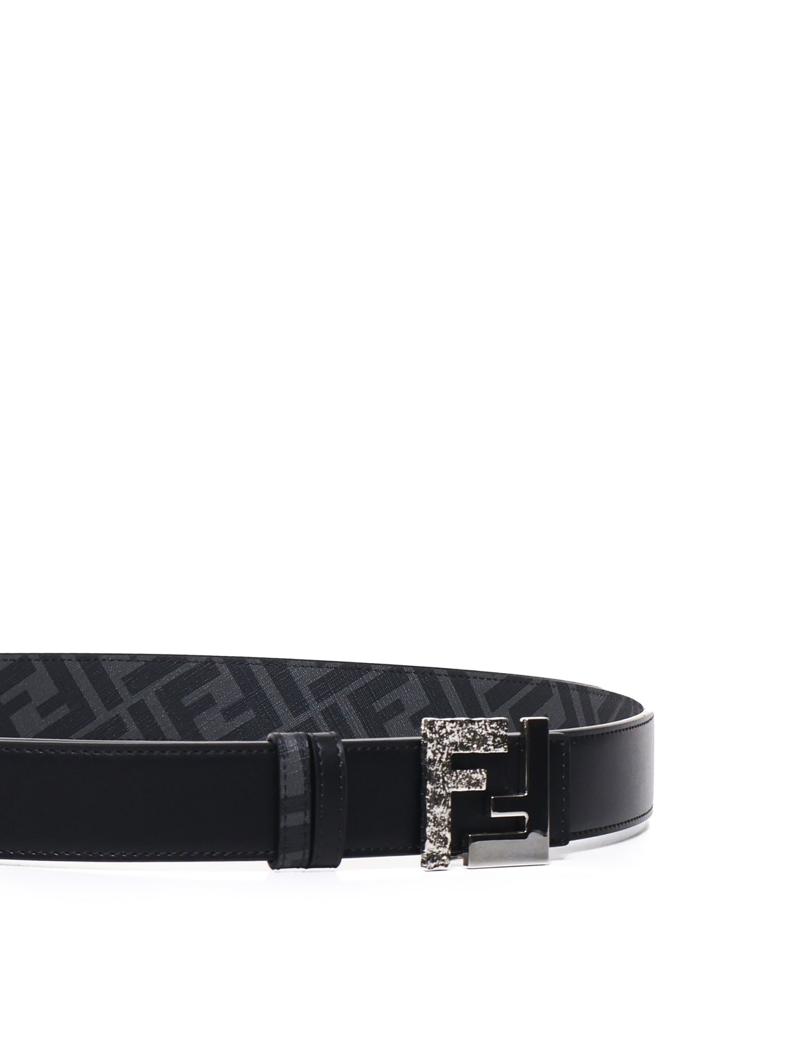 Shop Fendi Squared Ff Belt In Black