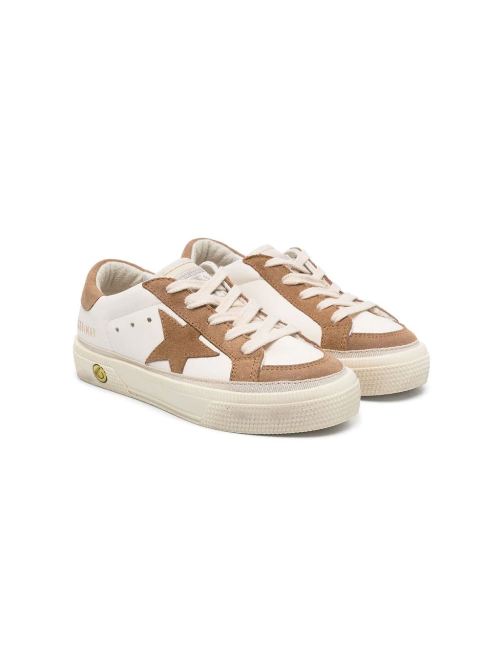 GOLDEN GOOSE BROWN LEATHER SNEAKERS