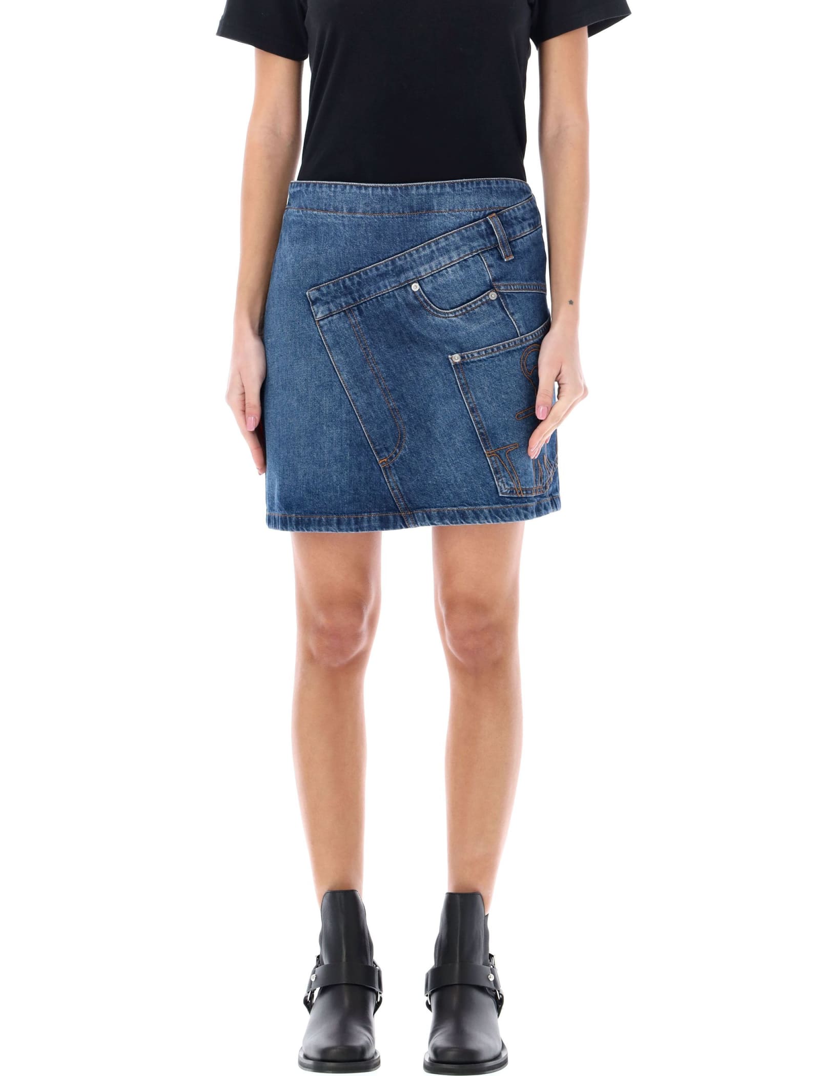 Shop Jw Anderson Twisted Mini Skirt In Light Blue