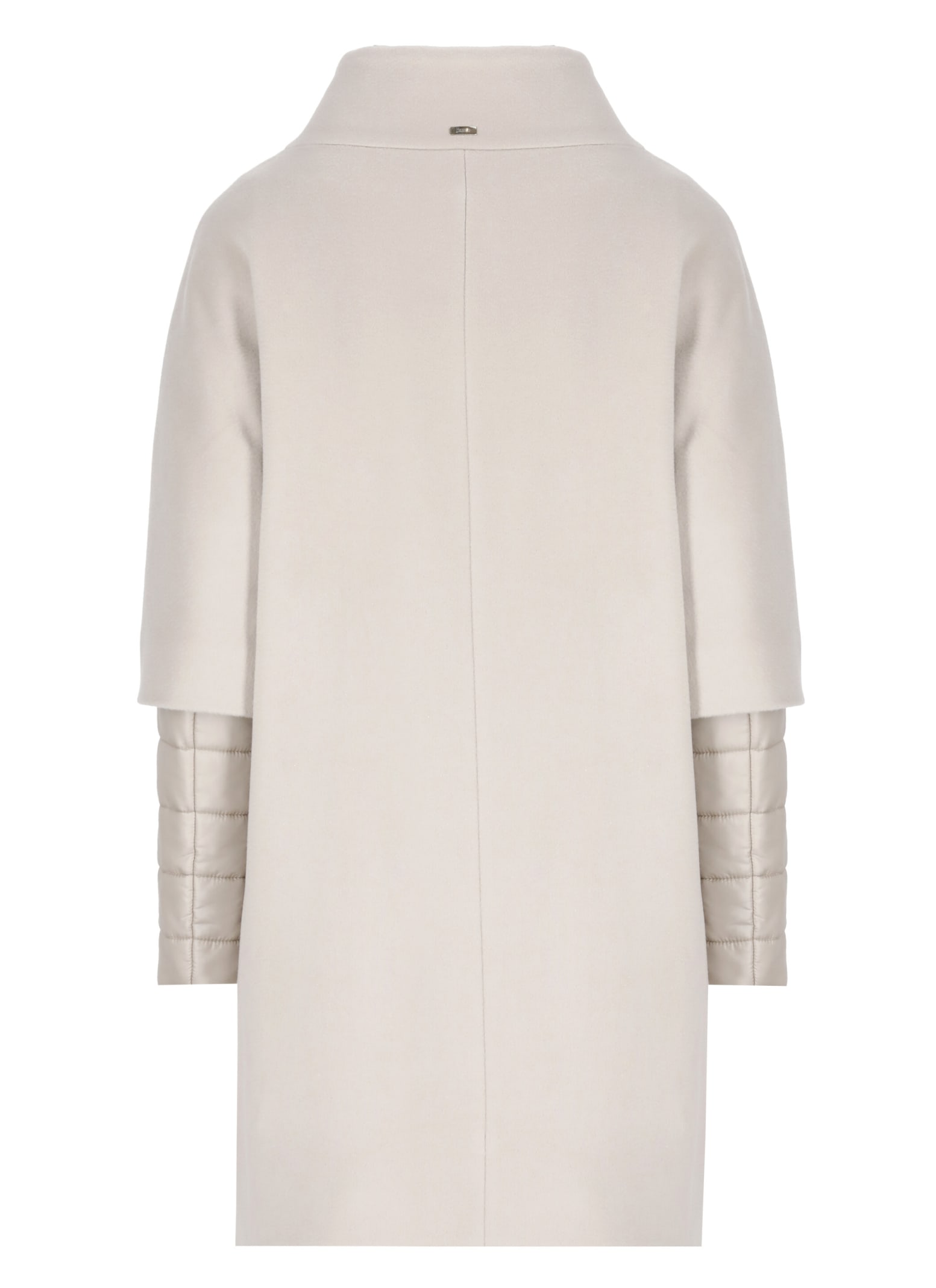 Herno Coat In Luxury Wool And Nylon Ultralight In Neutral