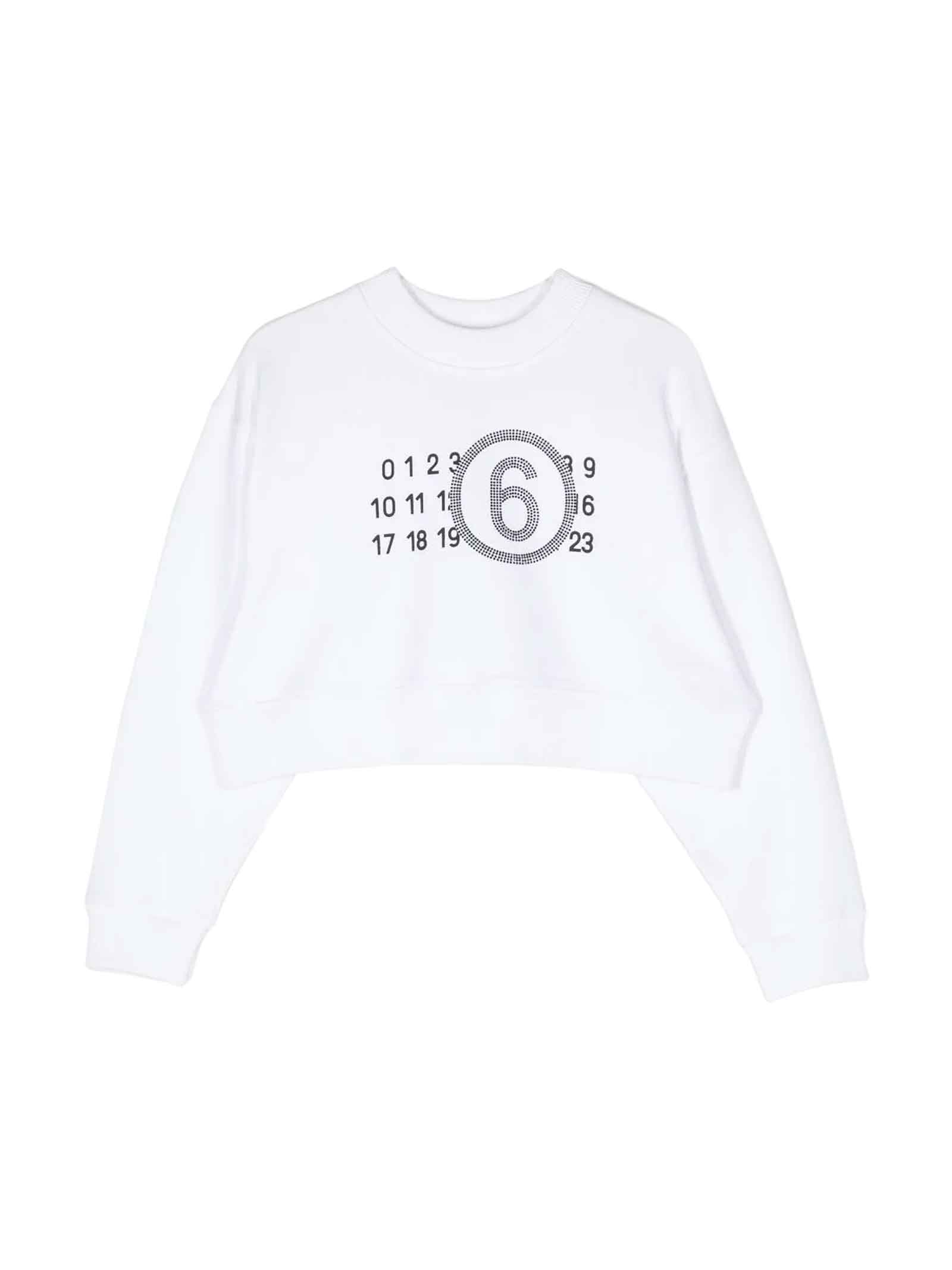 Mm6 Maison Margiela Kids' White Sweatshirt Unisex In Bianco
