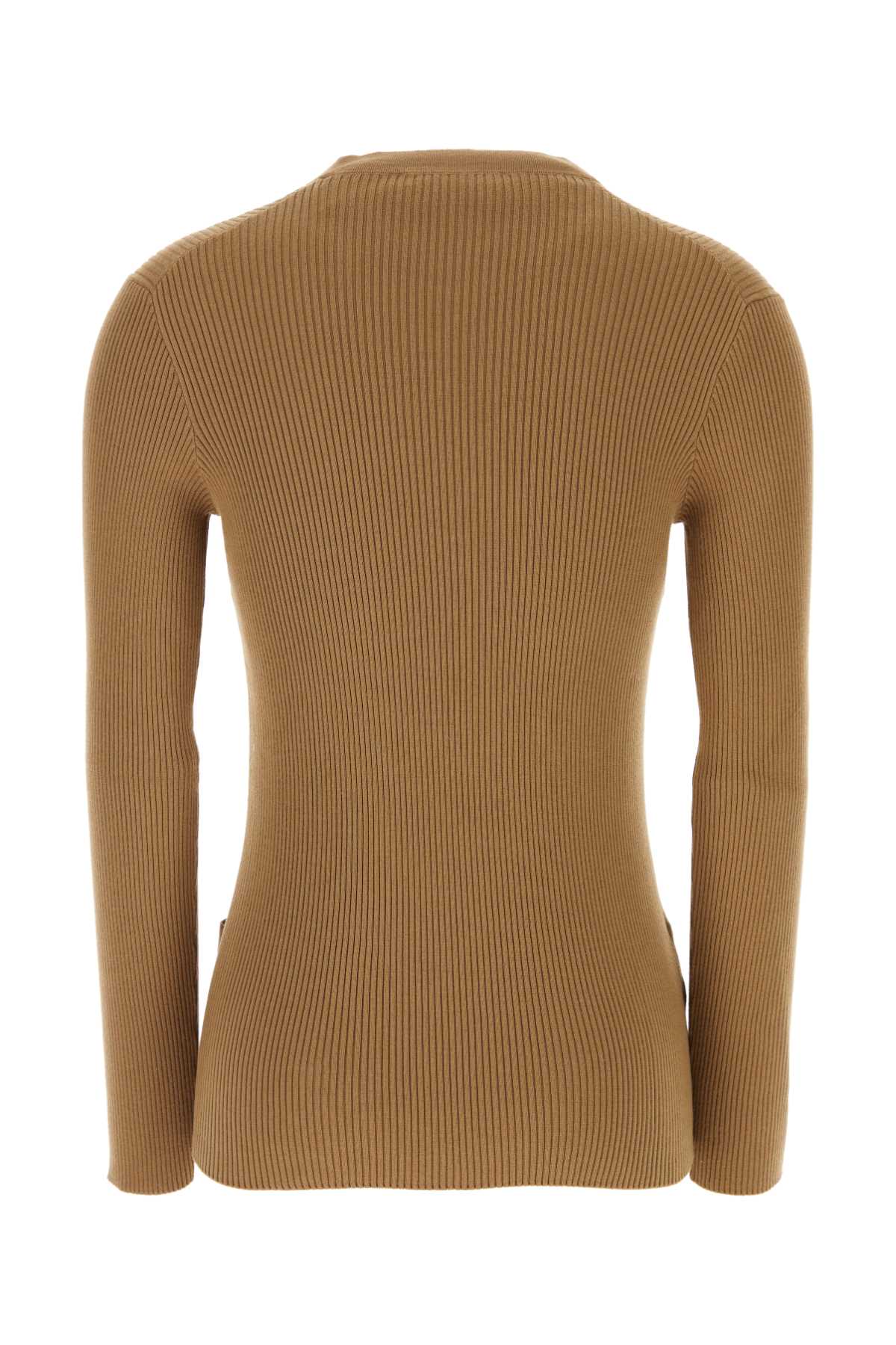 Shop Prada Biscuit Cotton Cardigan In Cammello