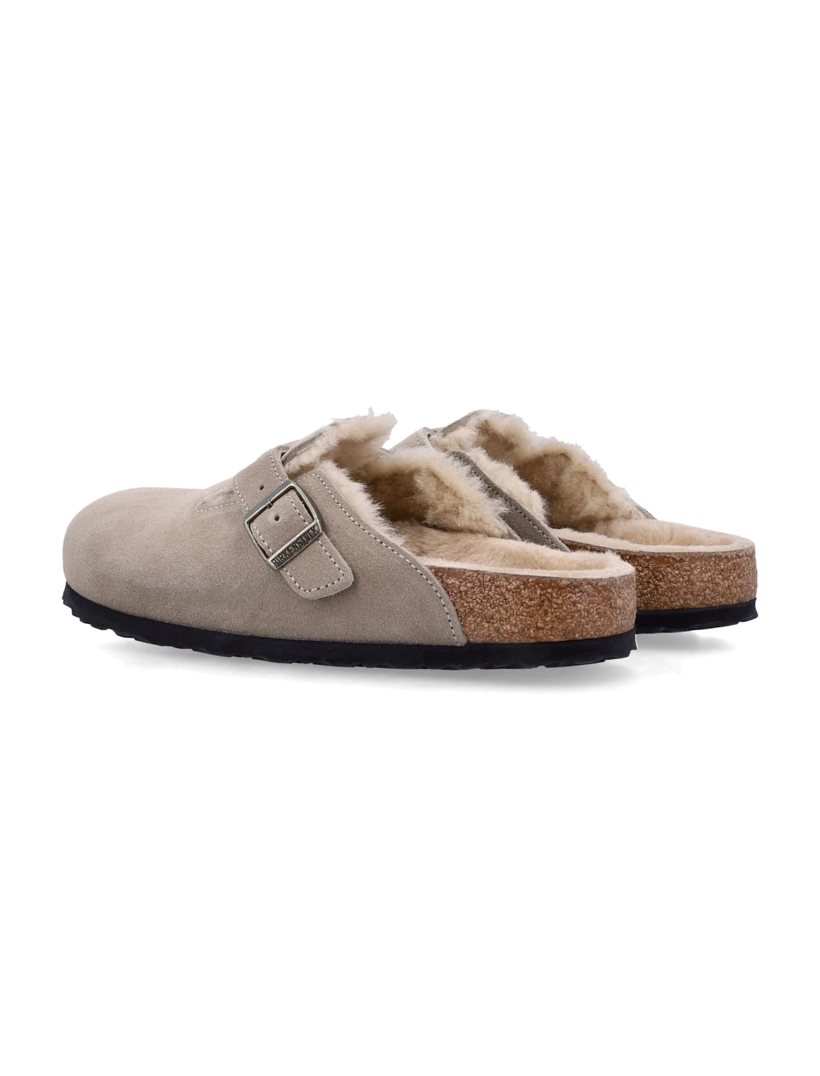 Shop Birkenstock Boston Shearling In Taupe