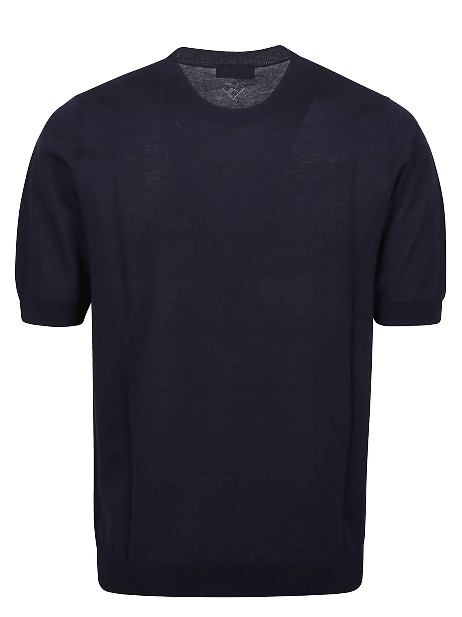 Shop Ballantyne Plain T-shirt In Navy