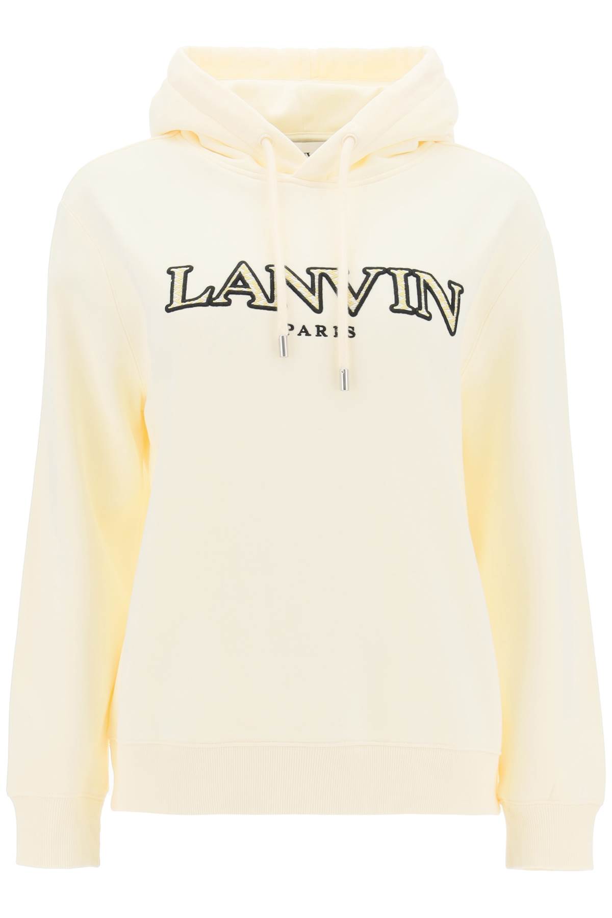 Shop Lanvin Curb Logo Hoodie In Milk (white)